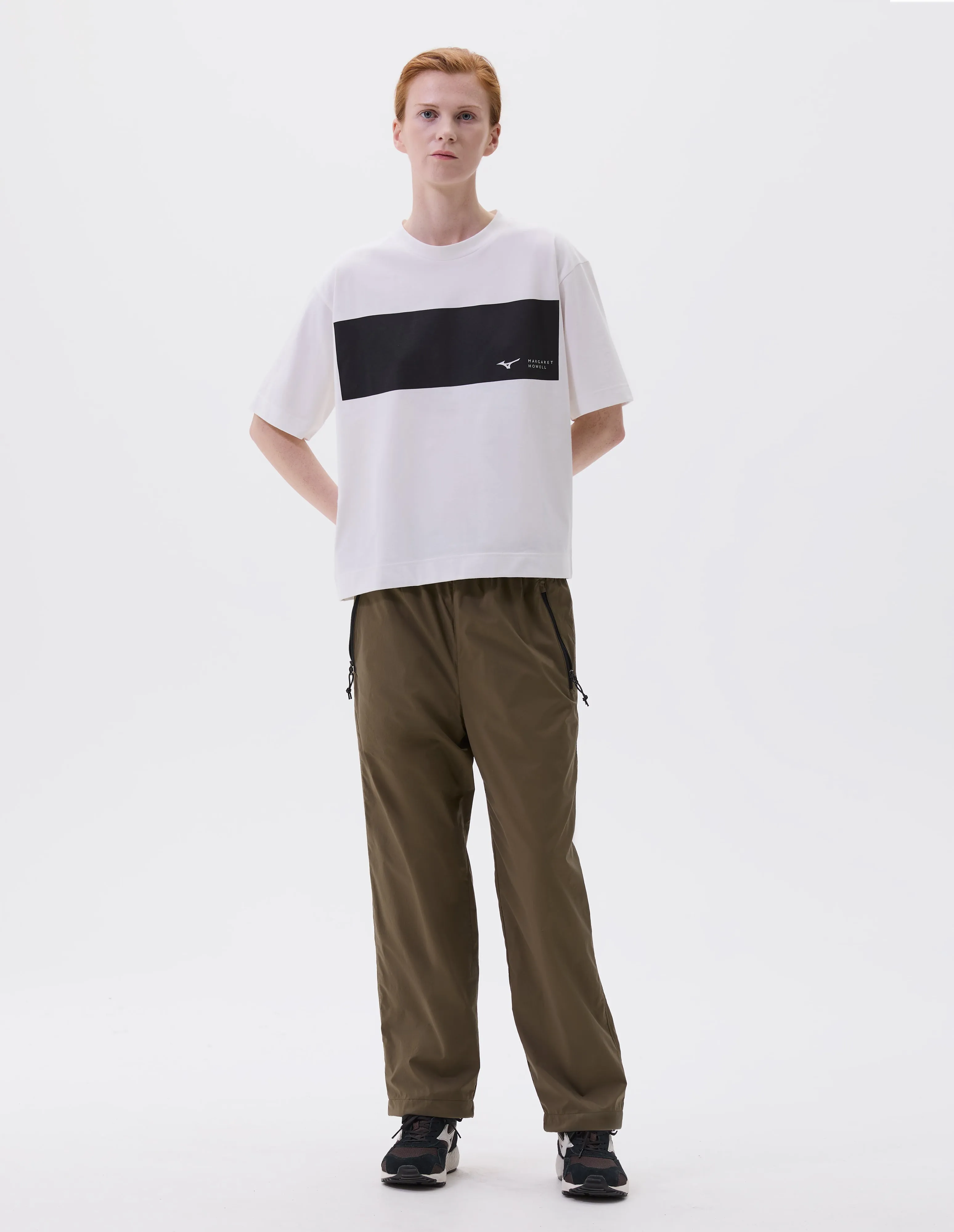 MIZUNO LOGO T SHIRT | COTTON POLYESTER JERSEY | WHITE sold by Margaret Howell product image thumbnail 2