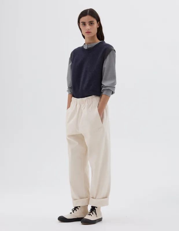 MHL. WIDE LEG JOGGERS | WORKWEAR COTTON TWILL | OFF WHITE sold by Margaret Howell