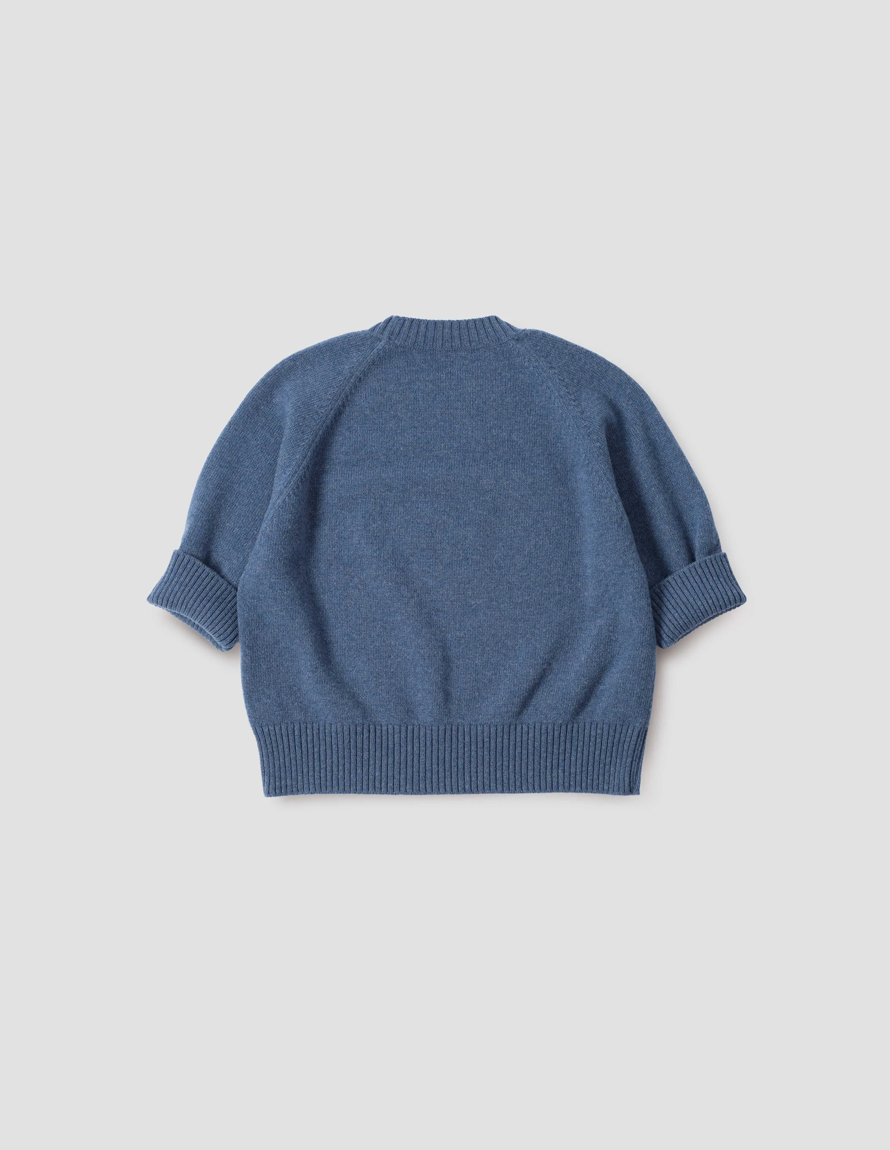 SHORT SLEEVE CHUNKY CREW NECK | SOFT MERINO | MARINE sold by Margaret Howell product image thumbnail 5