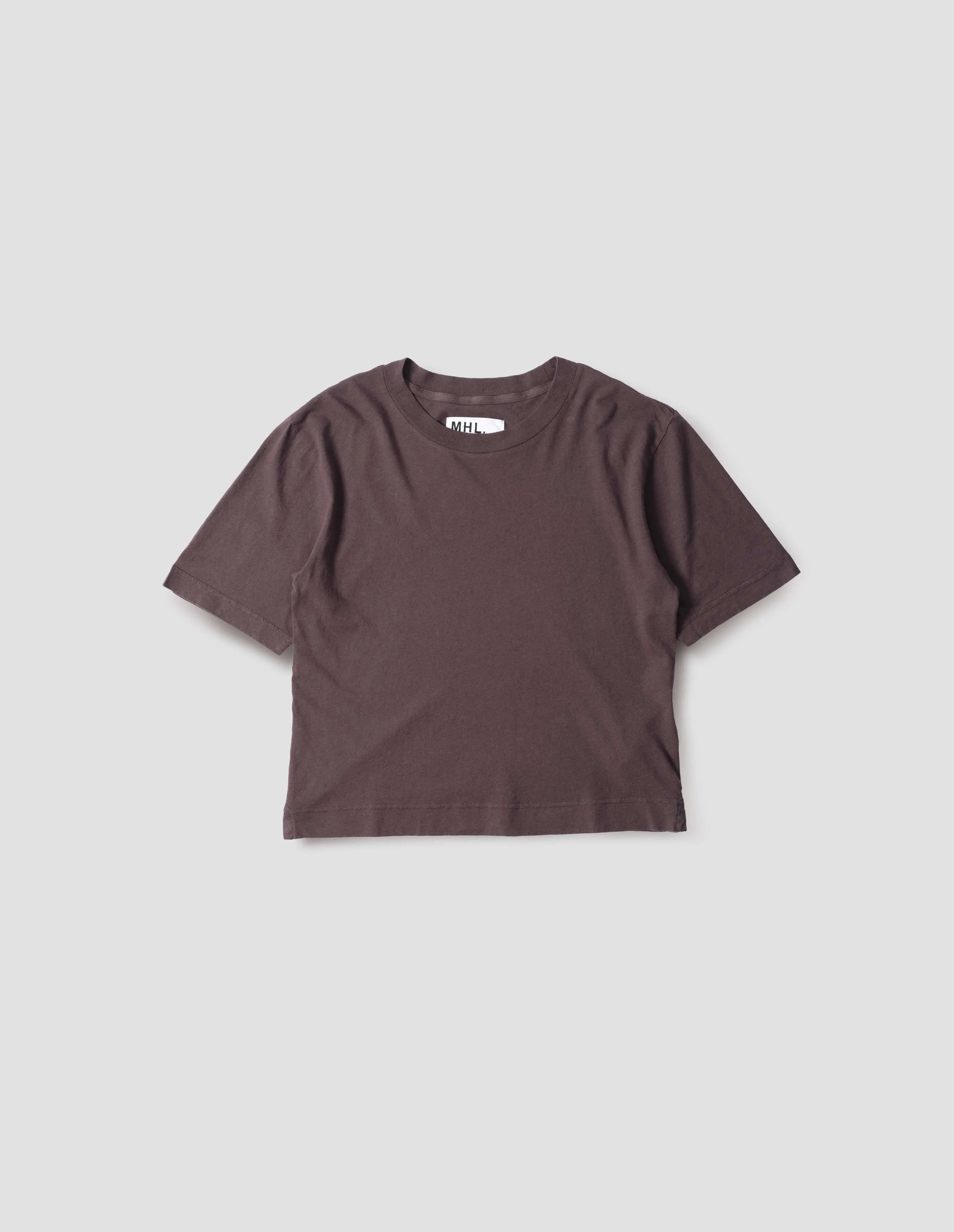 MHL. SIMPLE T SHIRT | ORGANIC COTTON LINEN JERSEY | GRAPE sold by Margaret Howell