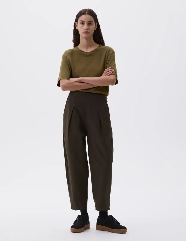 MHL. DARTED HEM TROUSER | DRY COTTON GABARDINE | CEDAR sold by Margaret Howell
