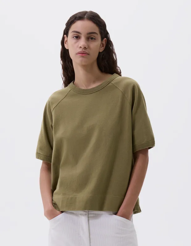 MHL. RAGLAN GYM TOP | TEXTURED DRY JERSEY | LEAF sold by Margaret Howell