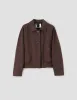 MHL. CROPPED BOMBER JACKET | WORN COTTON DRILL | MAHOGANY sold by Margaret Howell
