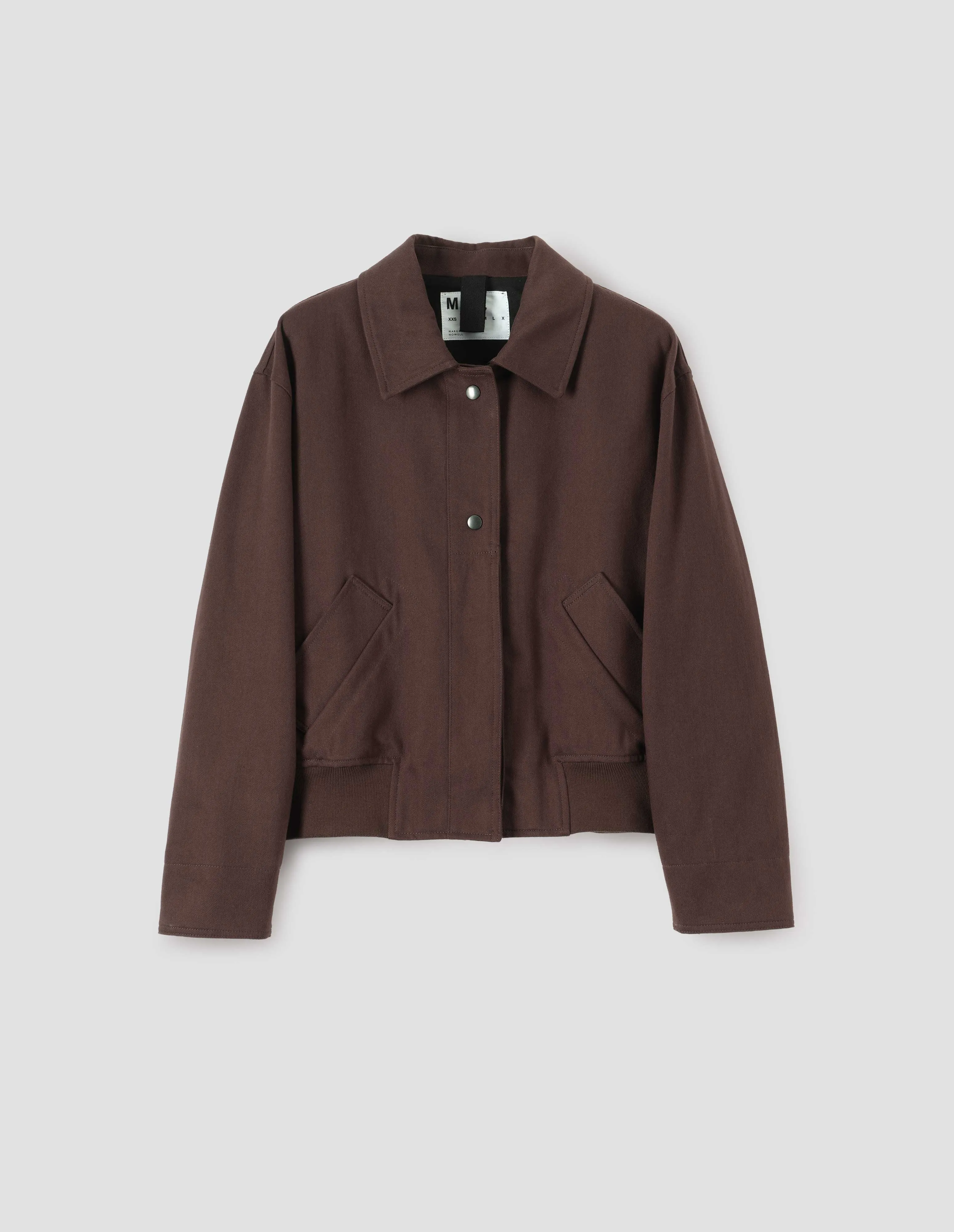 MHL. CROPPED BOMBER JACKET | WORN COTTON DRILL | MAHOGANY sold by Margaret Howell product image thumbnail 4
