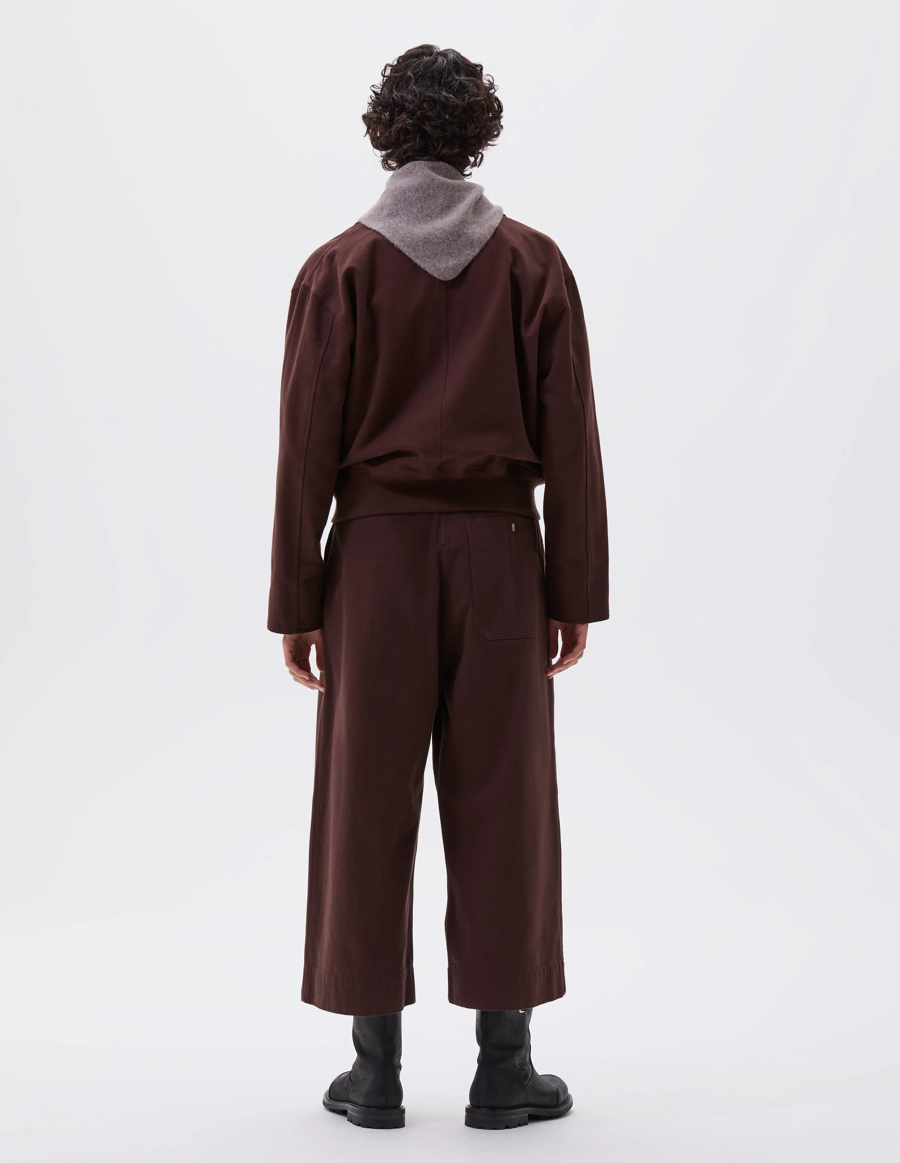 MHL. CROPPED BOMBER JACKET | WORN COTTON DRILL | MAHOGANY sold by Margaret Howell product image thumbnail 3