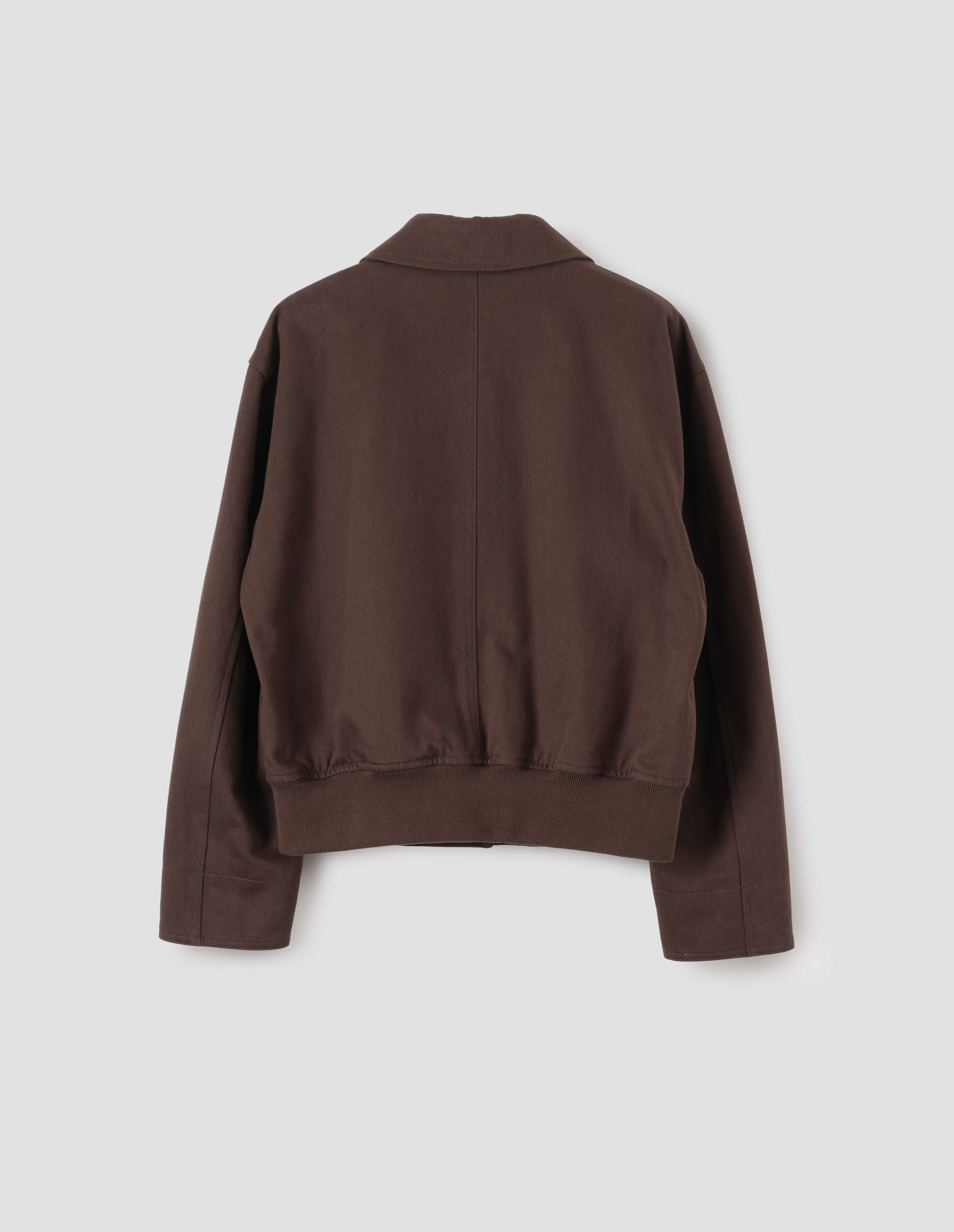 MHL. CROPPED BOMBER JACKET | WORN COTTON DRILL | MAHOGANY sold by Margaret Howell product image thumbnail 5