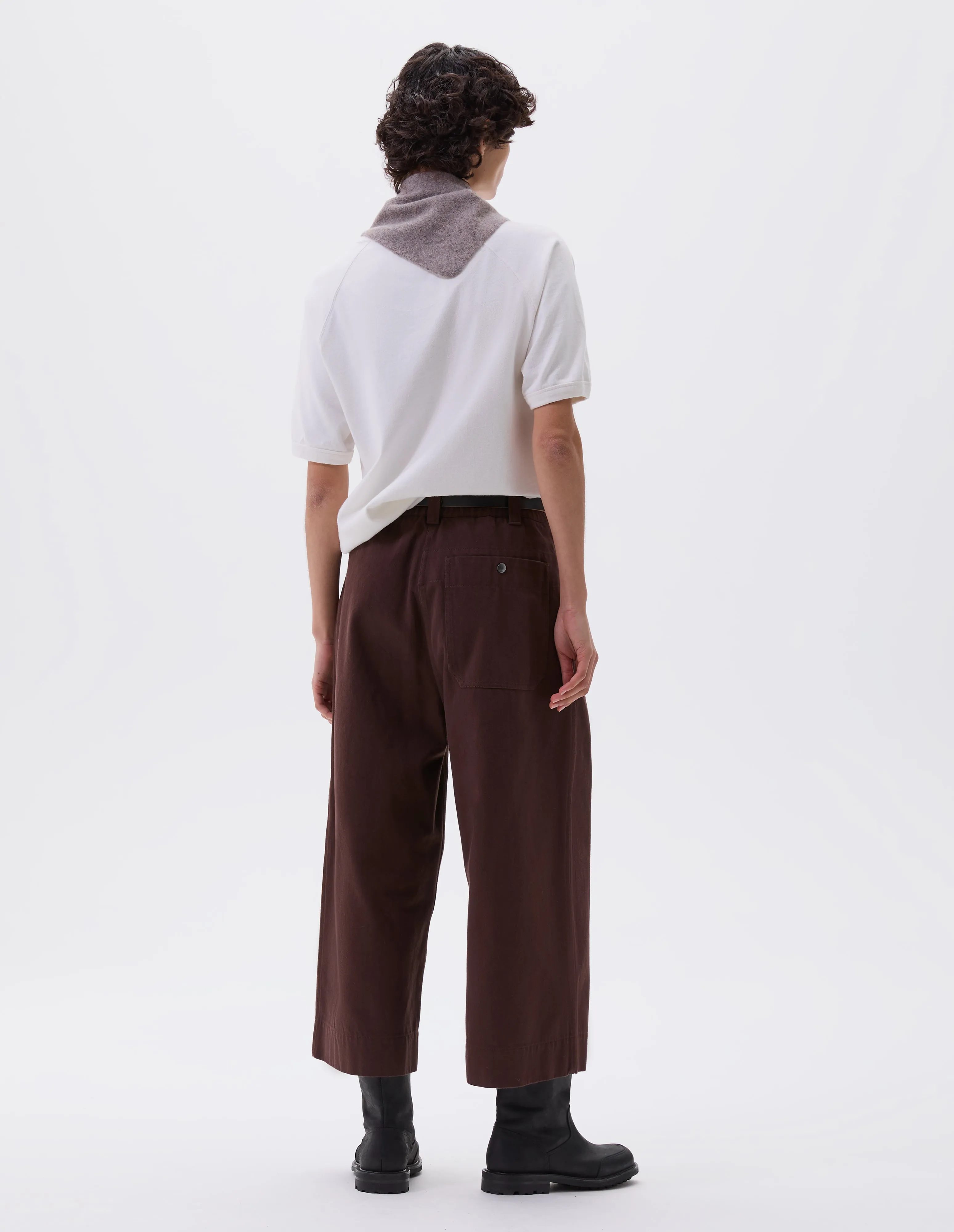 MHL. PLEATED CULOTTES | WORN COTTON DRILL | MAHOGANY sold by Margaret Howell product image thumbnail 2