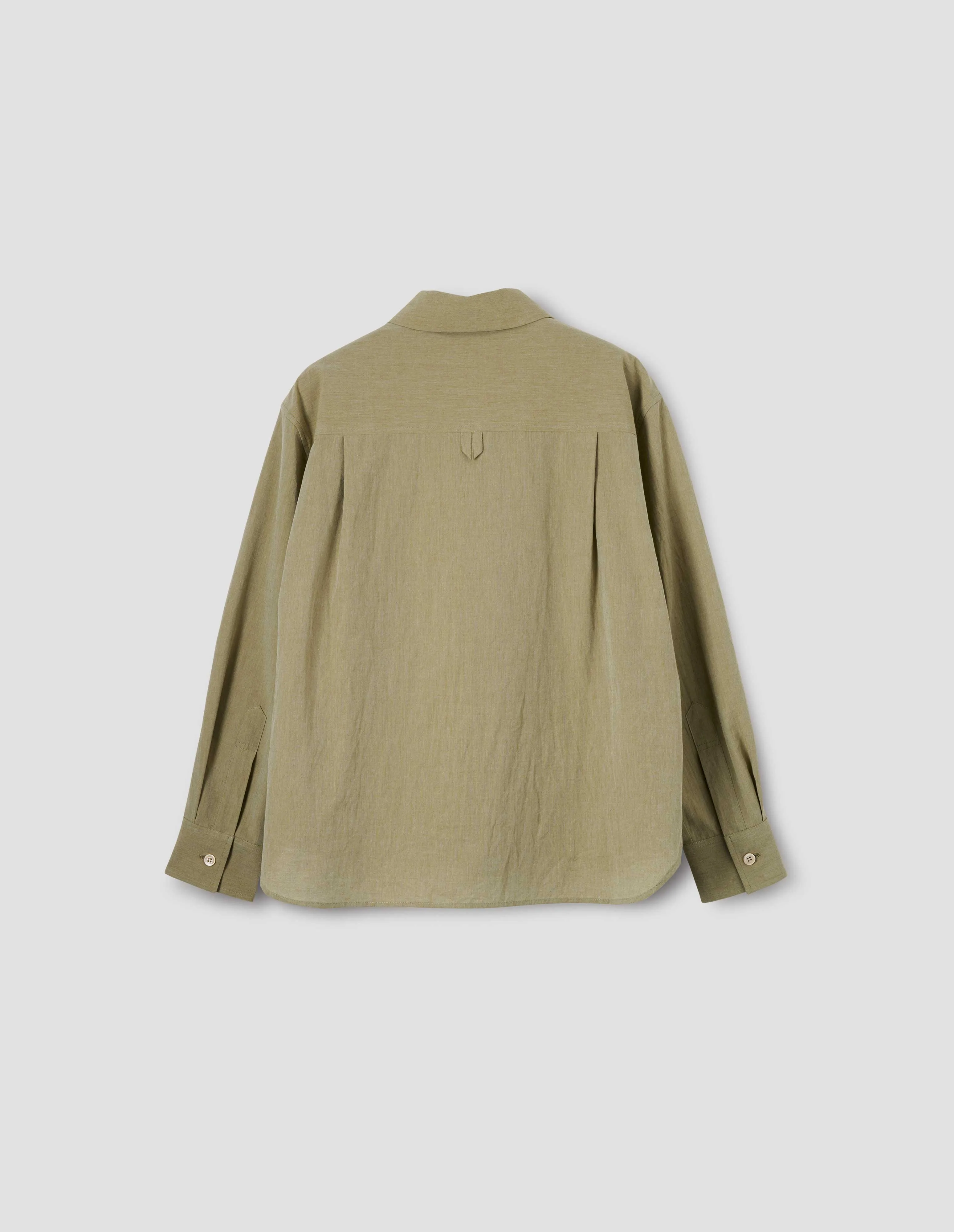 PULLOVER SHIRT | YARN DYED SOFT COTTON | KHAKI sold by Margaret Howell product image thumbnail 5