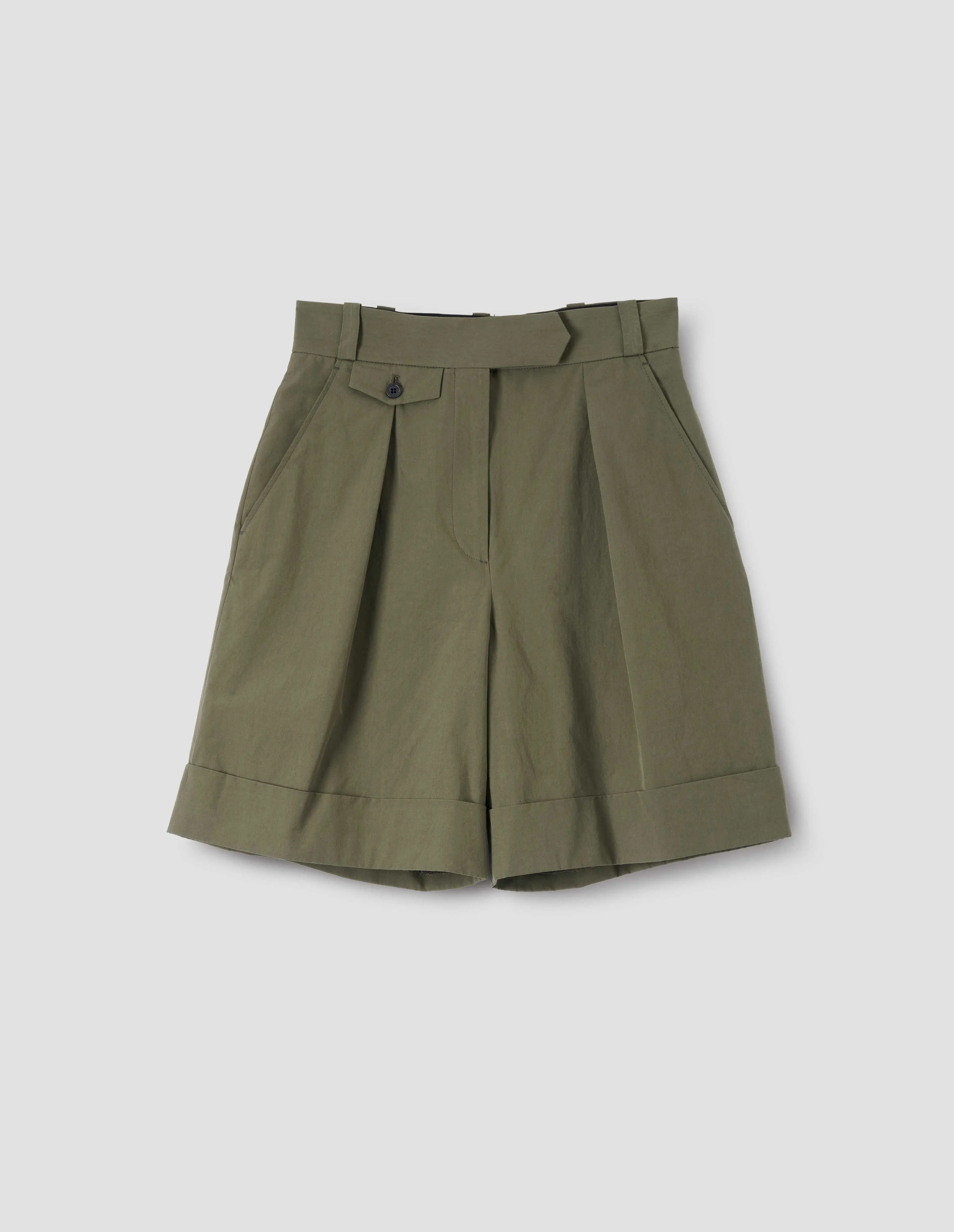 TAILORED SHORT | DENSE COTTON POPLIN | KHAKI GREEN sold by Margaret Howell product image thumbnail 3