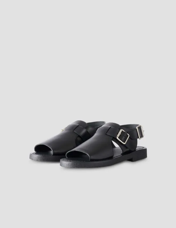 SCOUT SANDAL | LEATHER  | BLACK sold by Margaret Howell