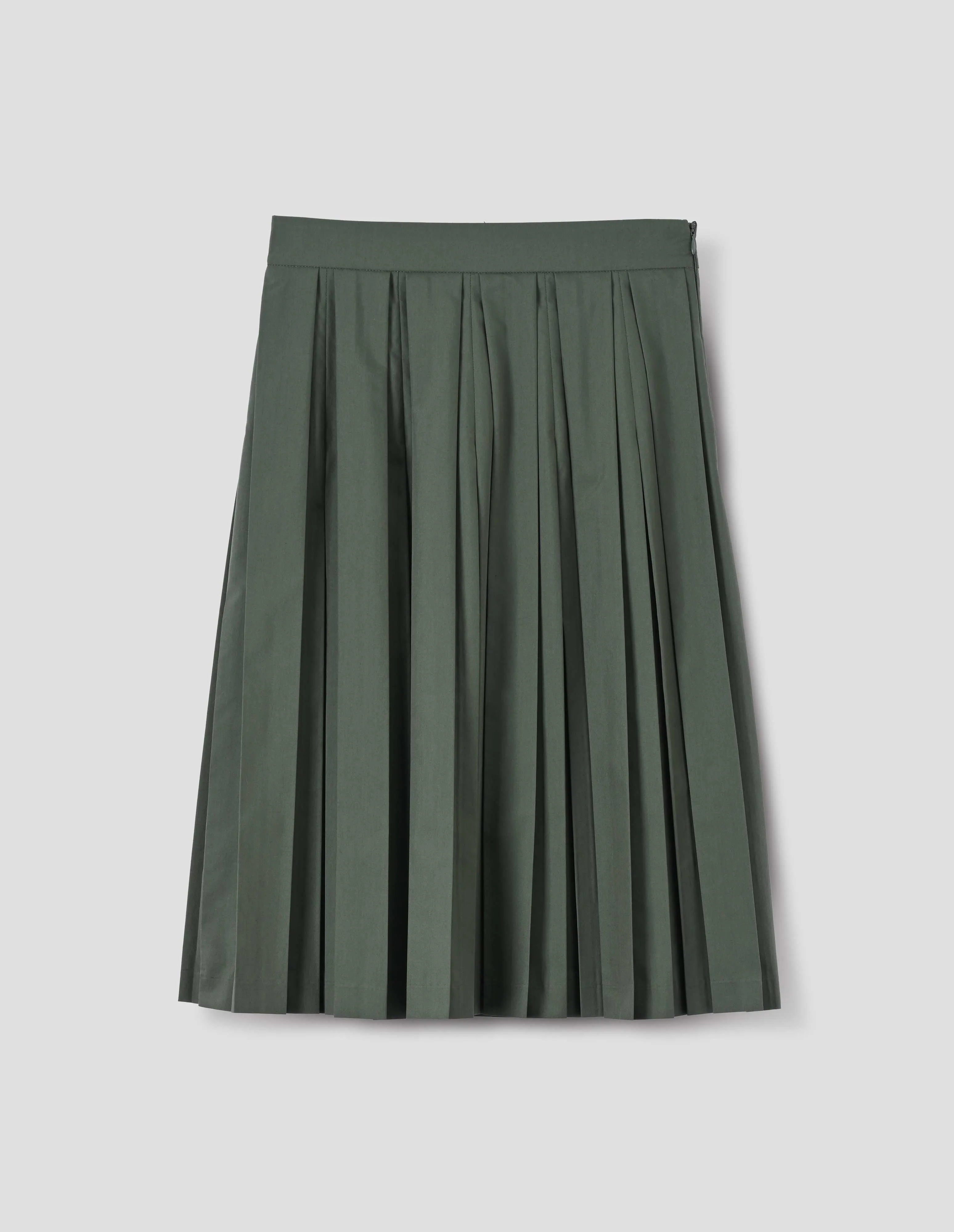 MODERN PLEAT SKIRT | COTTON POLYESTER | FADED GREEN sold by Margaret Howell product image thumbnail 4