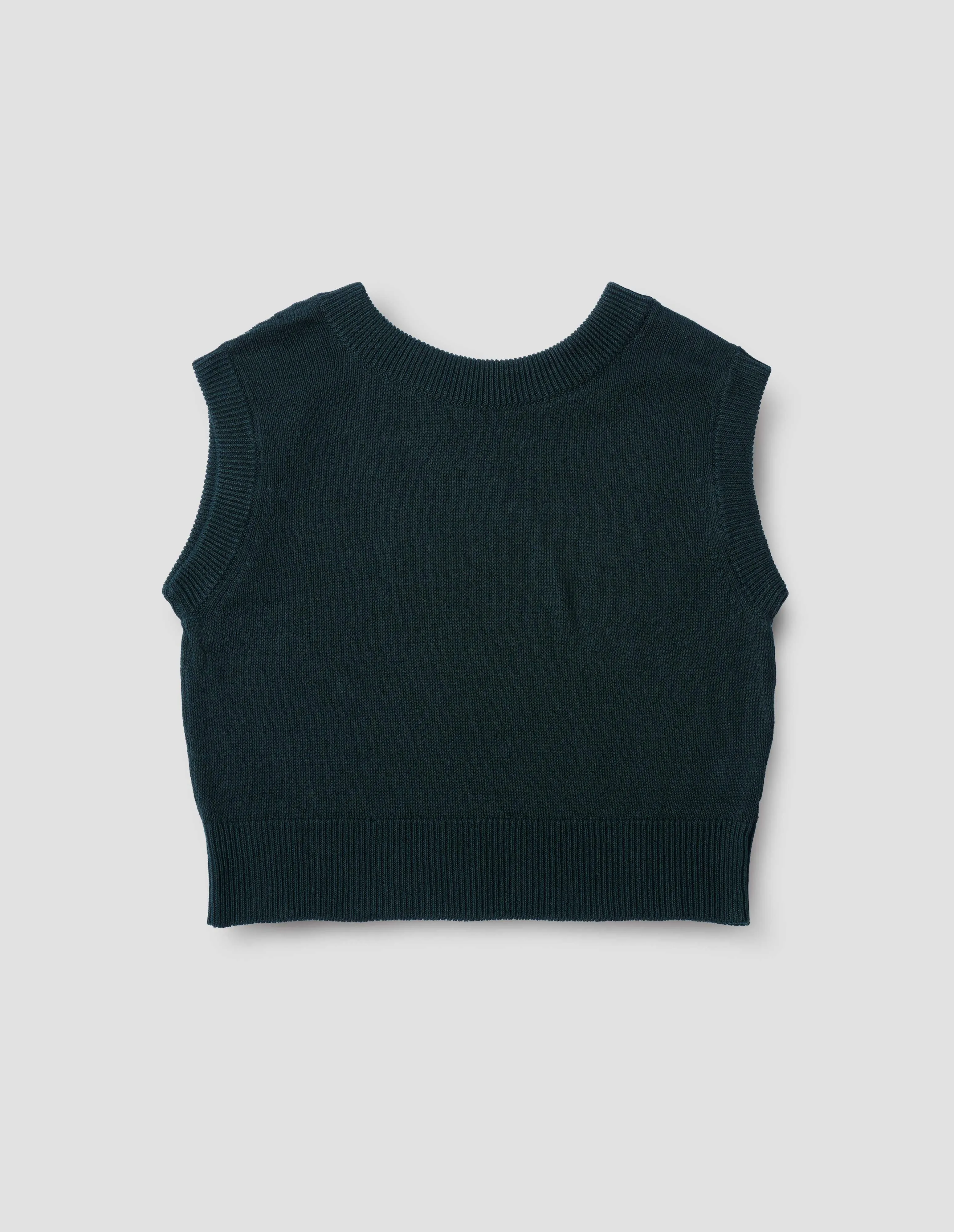 OPEN NECK TANK | LINEN COTTON | CONIFER sold by Margaret Howell product image thumbnail 5