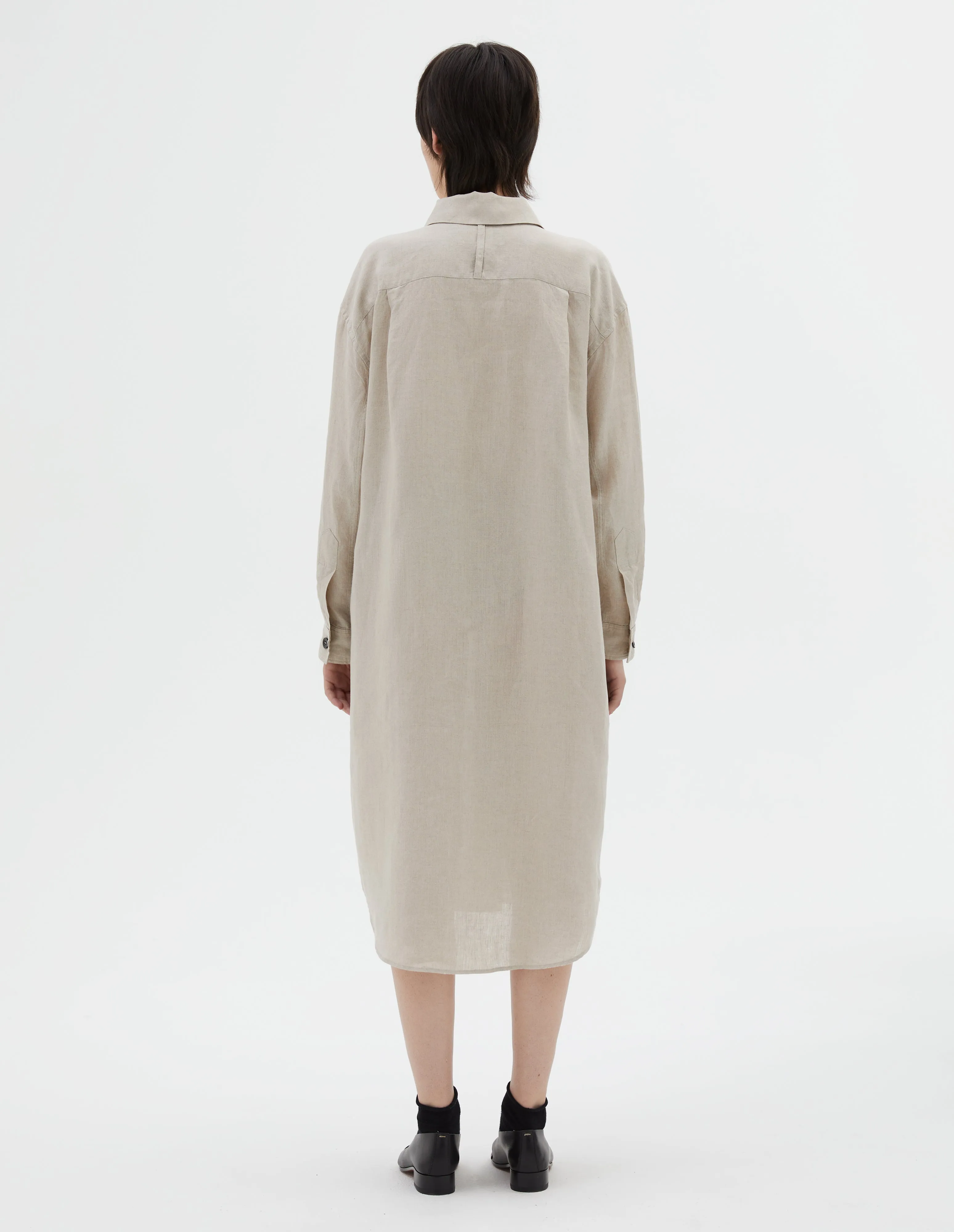 OVERSIZED SHIRT DRESS | SHIRTING LINEN | NATURAL sold by Margaret Howell product image thumbnail 2