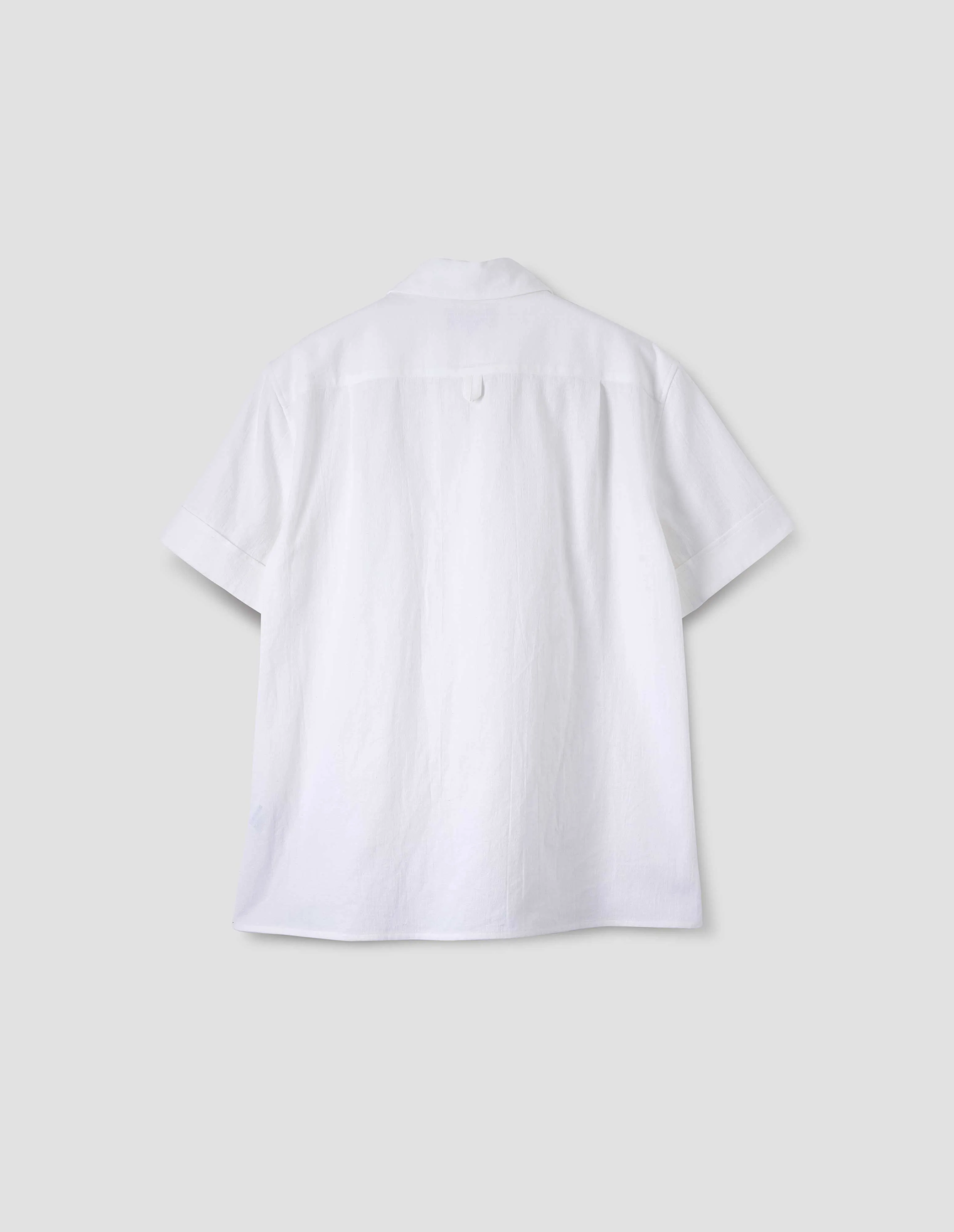 SHORT SLEEVE POCKET SHIRT | TEXTURED COTTON BLEND | WHITE sold by Margaret Howell product image thumbnail 5