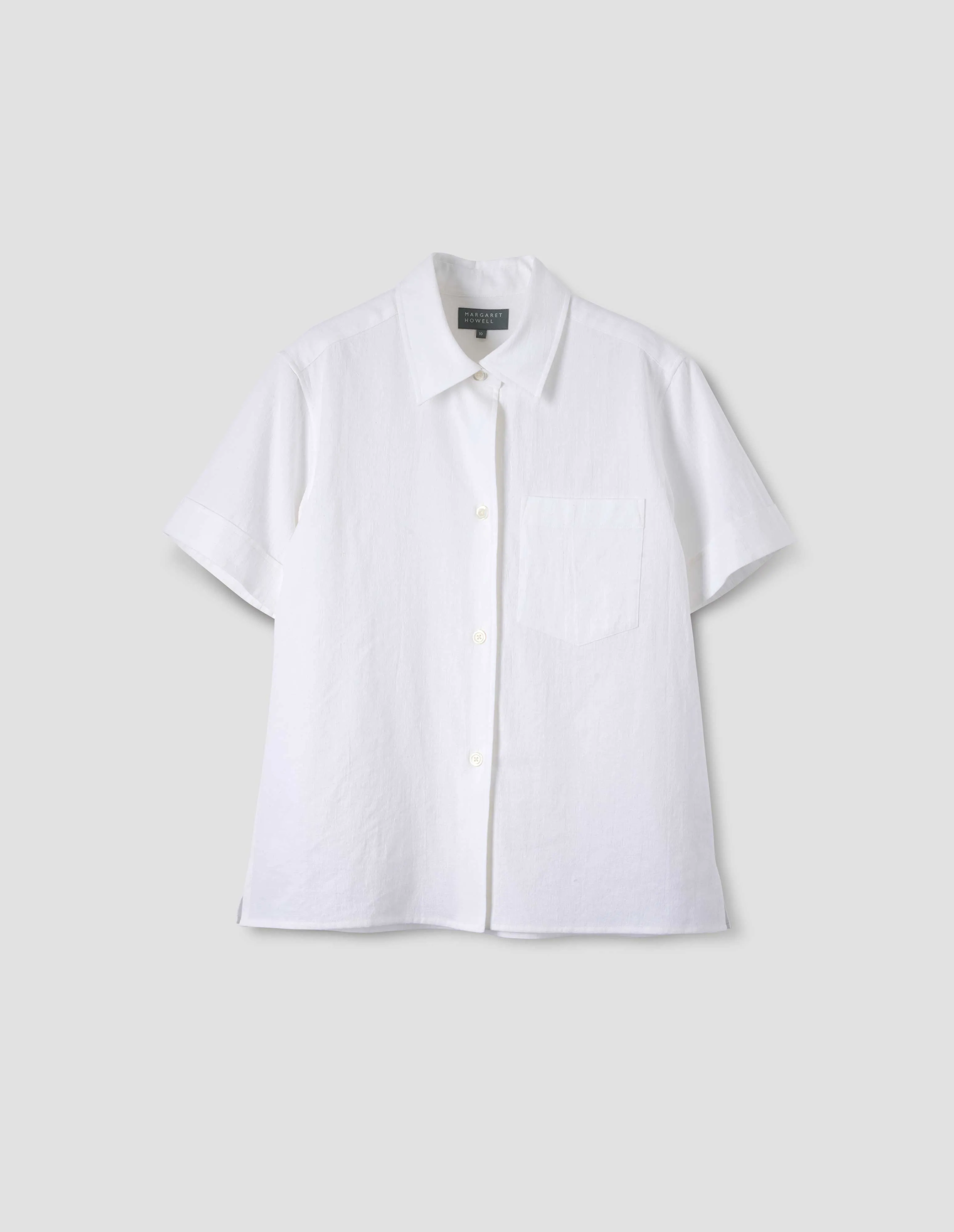 SHORT SLEEVE POCKET SHIRT | TEXTURED COTTON BLEND | WHITE sold by Margaret Howell product image thumbnail 4