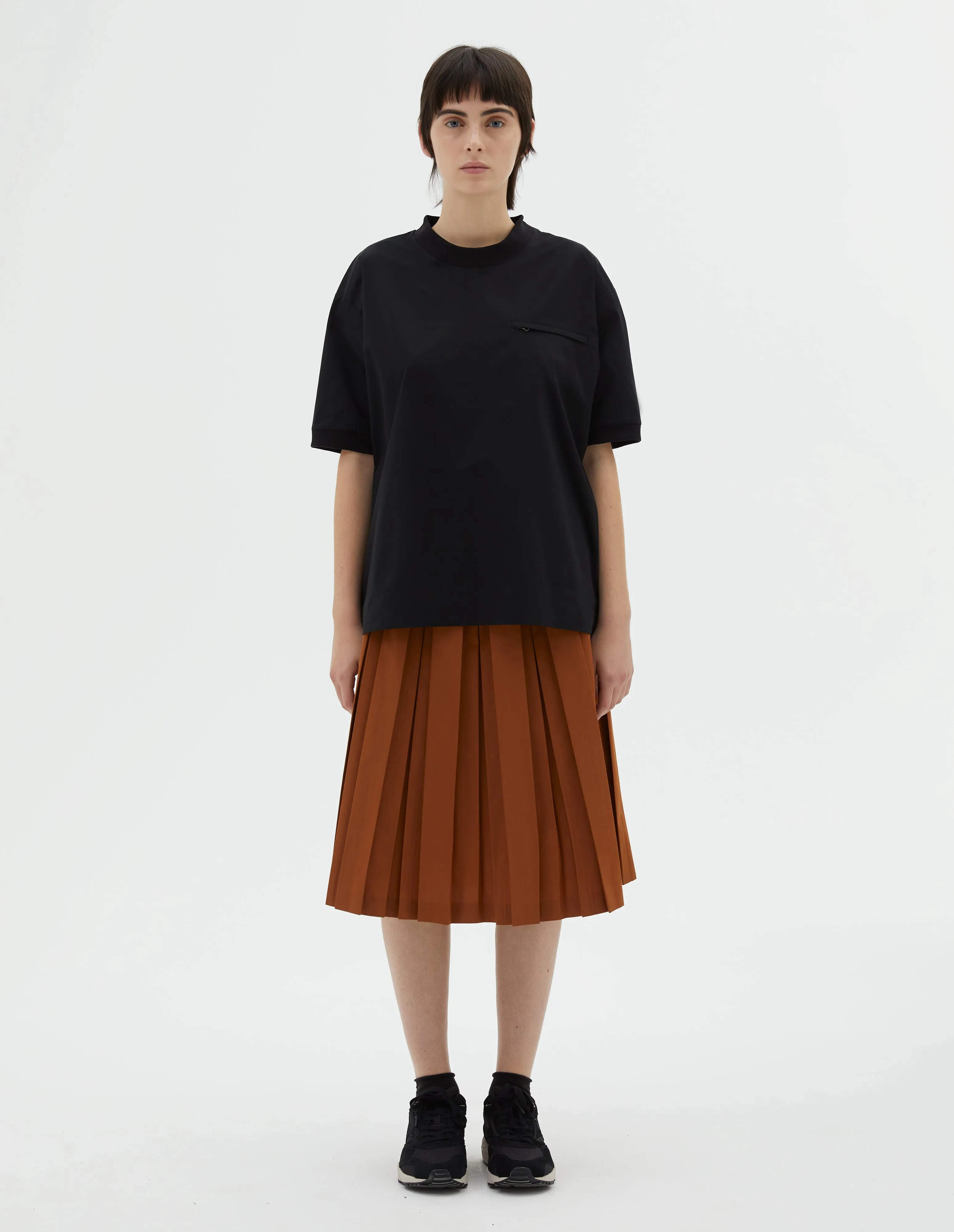 MODERN PLEAT SKIRT | COTTON POLYESTER | RICH ORANGE sold by Margaret Howell