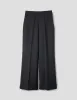 TURN UP SAILOR TROUSER | MATT WOOL TWILL | BLACK sold by Margaret Howell