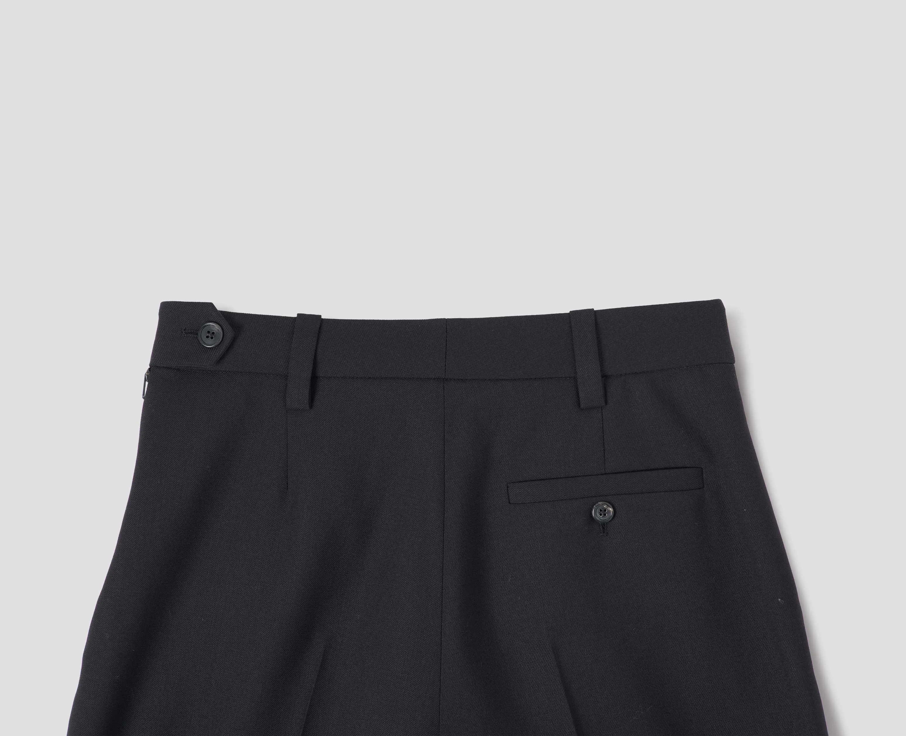 TURN UP SAILOR TROUSER | MATT WOOL TWILL | BLACK sold by Margaret Howell product image thumbnail 4