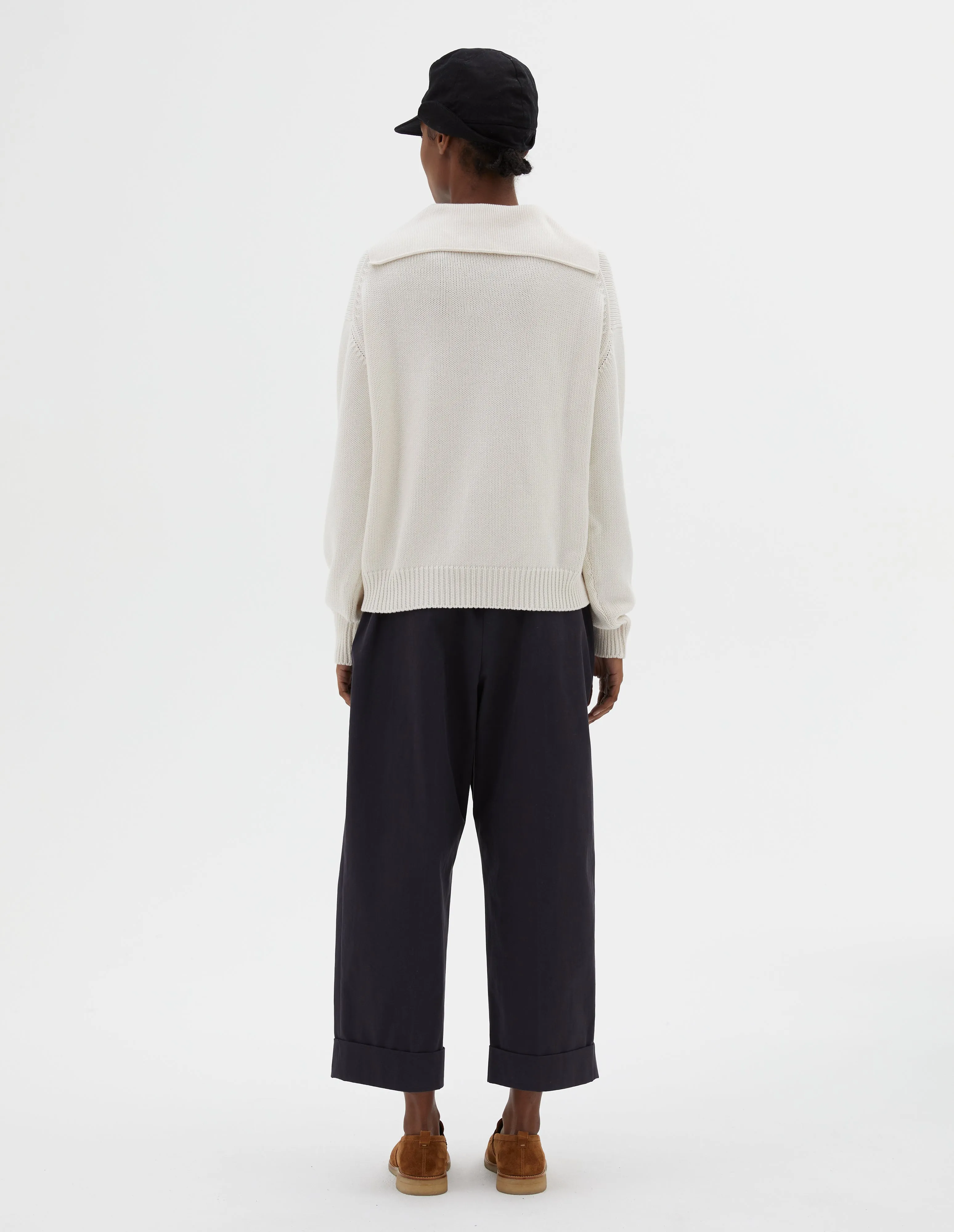 SAILOR COLLAR JUMPER | WOOL COTTON | ECRU sold by Margaret Howell product image thumbnail 3