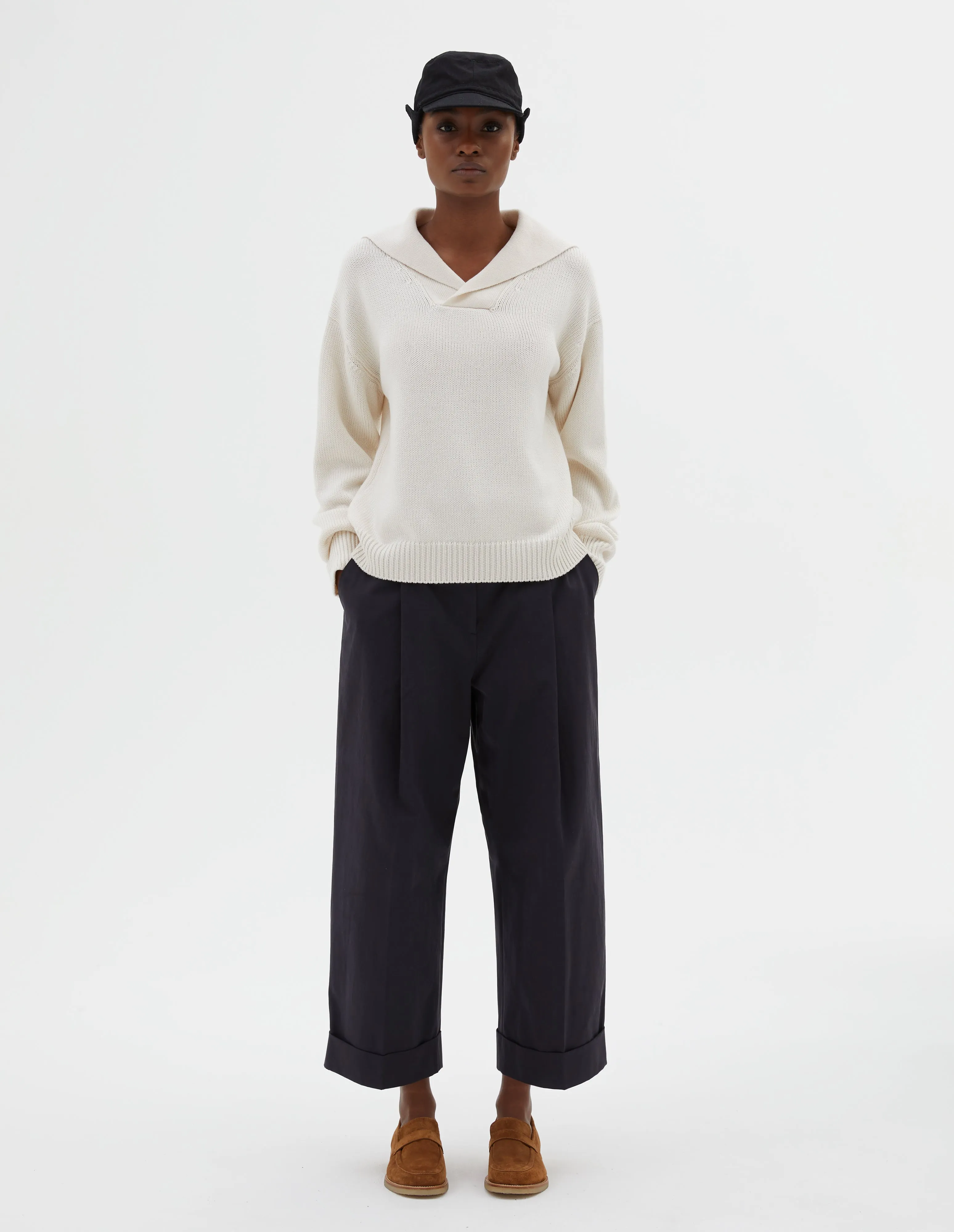 SAILOR COLLAR JUMPER | WOOL COTTON | ECRU sold by Margaret Howell product image thumbnail 2