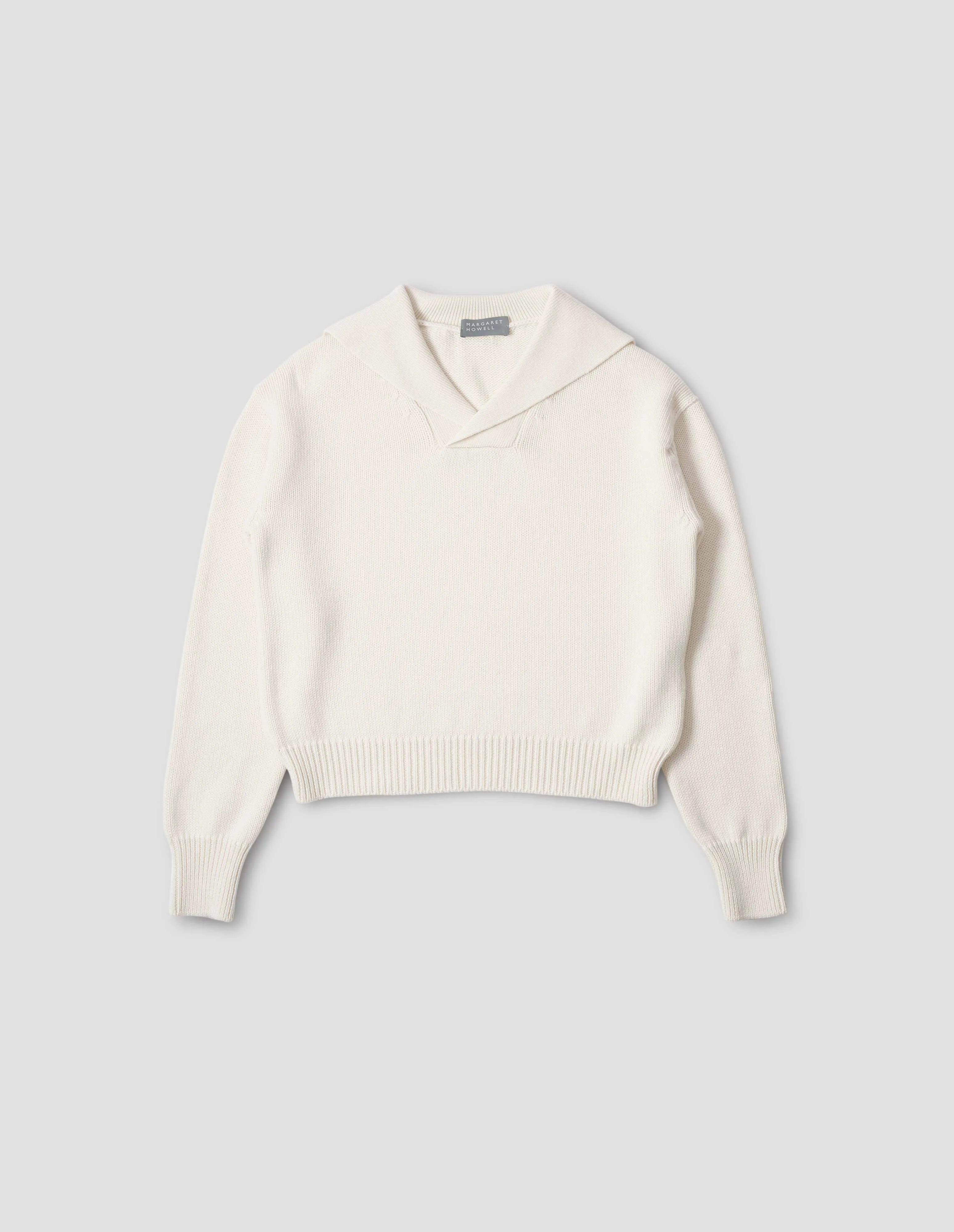 SAILOR COLLAR JUMPER | WOOL COTTON | ECRU sold by Margaret Howell product image thumbnail 4