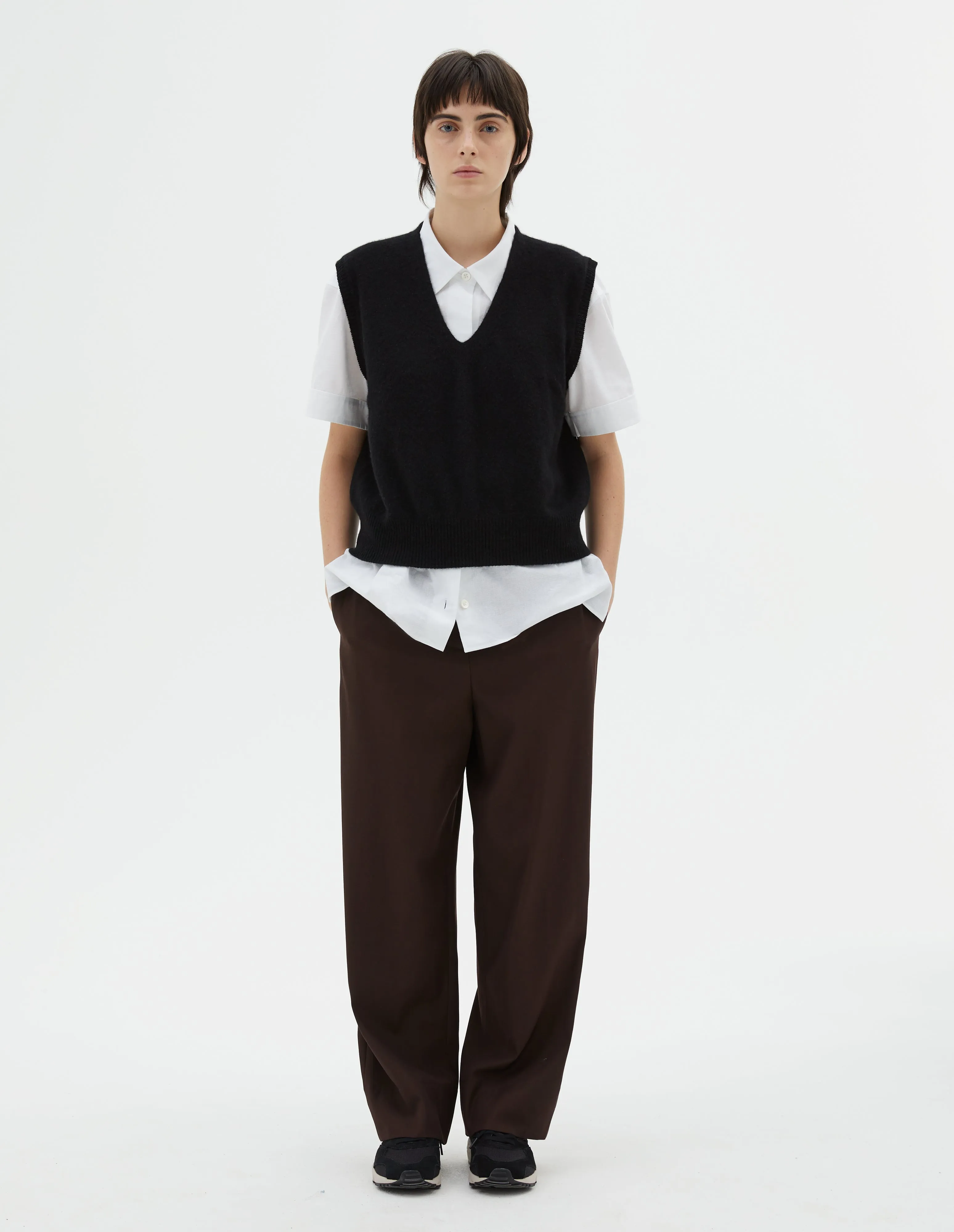 INTEGRAL V NECK SLIPOVER | CASHMERE | BLACK sold by Margaret Howell product image thumbnail 2