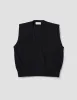 INTEGRAL V NECK SLIPOVER | CASHMERE | BLACK sold by Margaret Howell