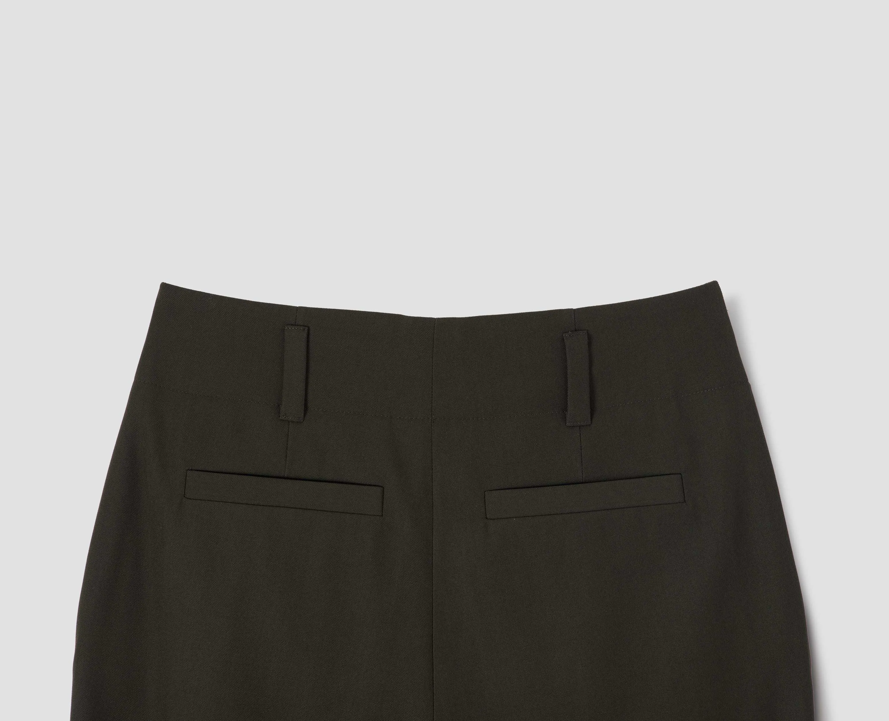 STRAIGHT LEG TROUSER | COMPACT COTTON WOOL | OLIVE sold by Margaret Howell product image thumbnail 4