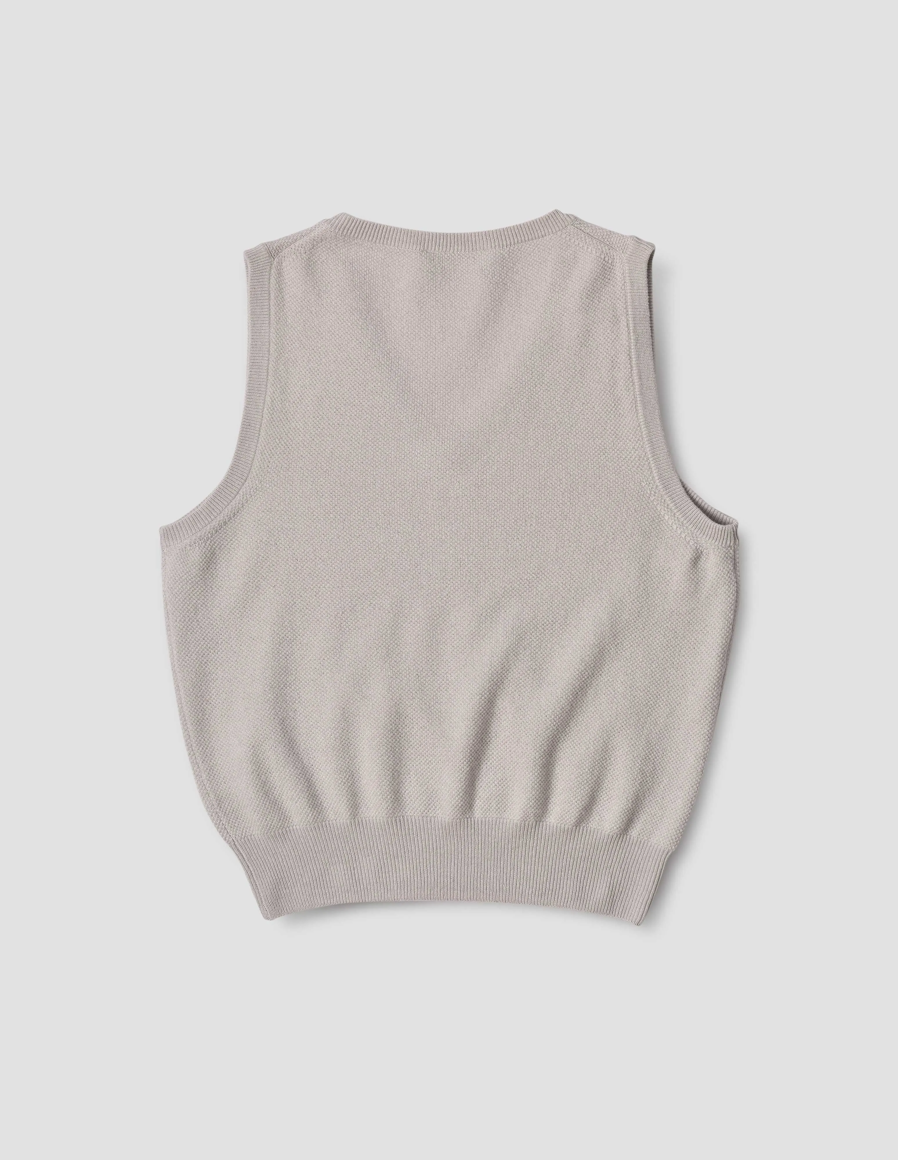 PIQUE V NECK SLIPOVER | WOOL SILK CASHMERE | PEARL sold by Margaret Howell product image thumbnail 5