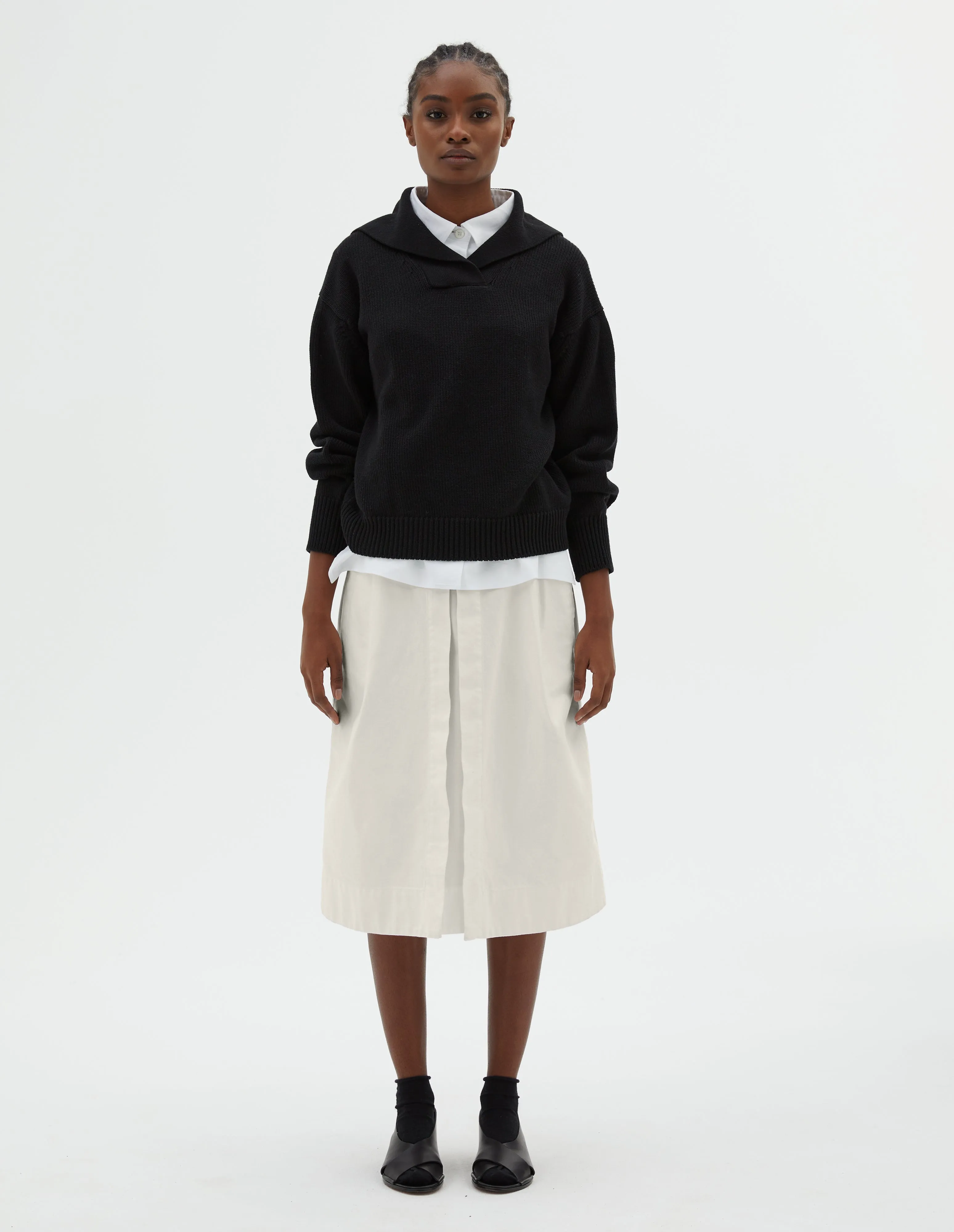 SAILOR COLLAR JUMPER | WOOL COTTON | BLACK sold by Margaret Howell product image thumbnail 2