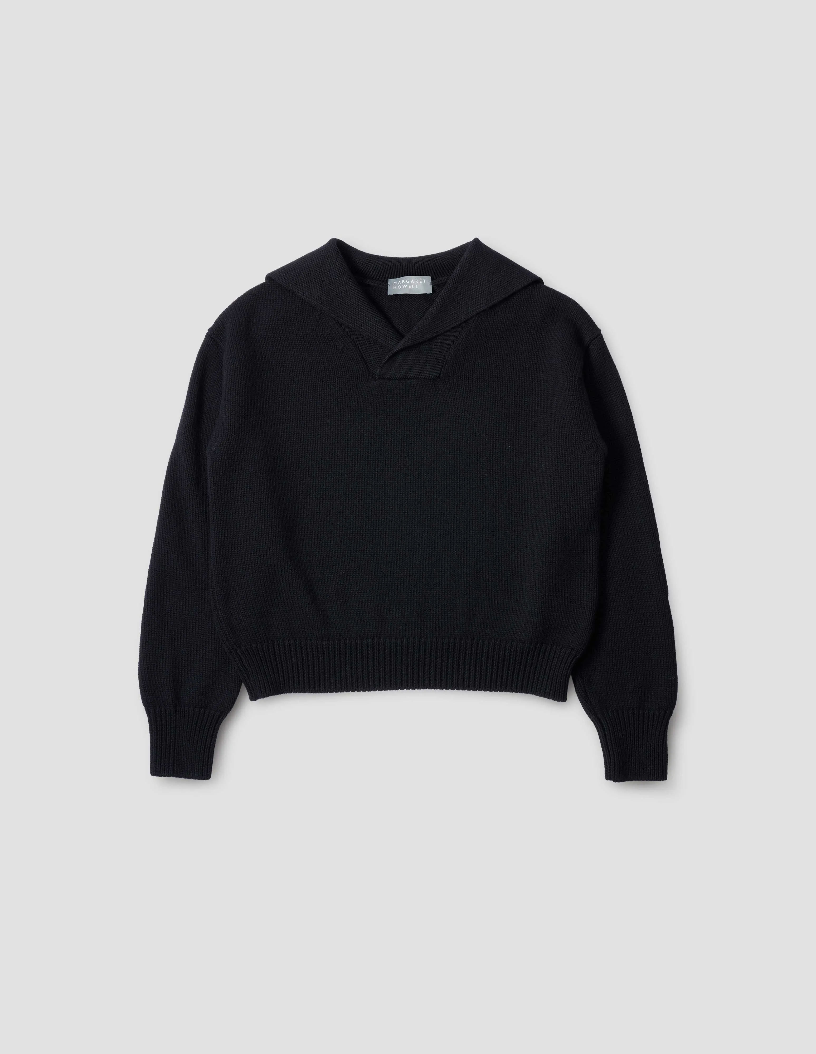 SAILOR COLLAR JUMPER | WOOL COTTON | BLACK sold by Margaret Howell product image thumbnail 4