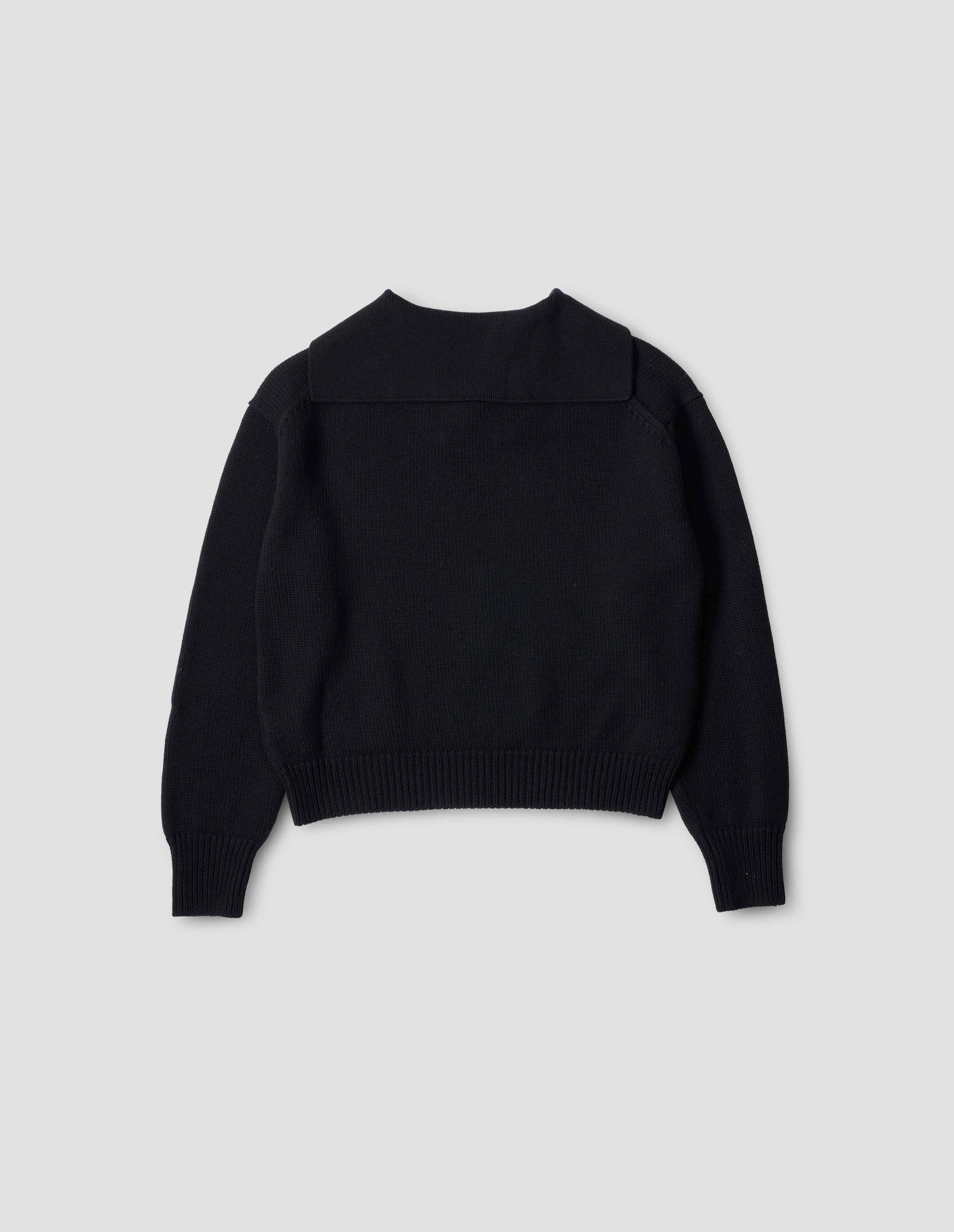 SAILOR COLLAR JUMPER | WOOL COTTON | BLACK sold by Margaret Howell product image thumbnail 5