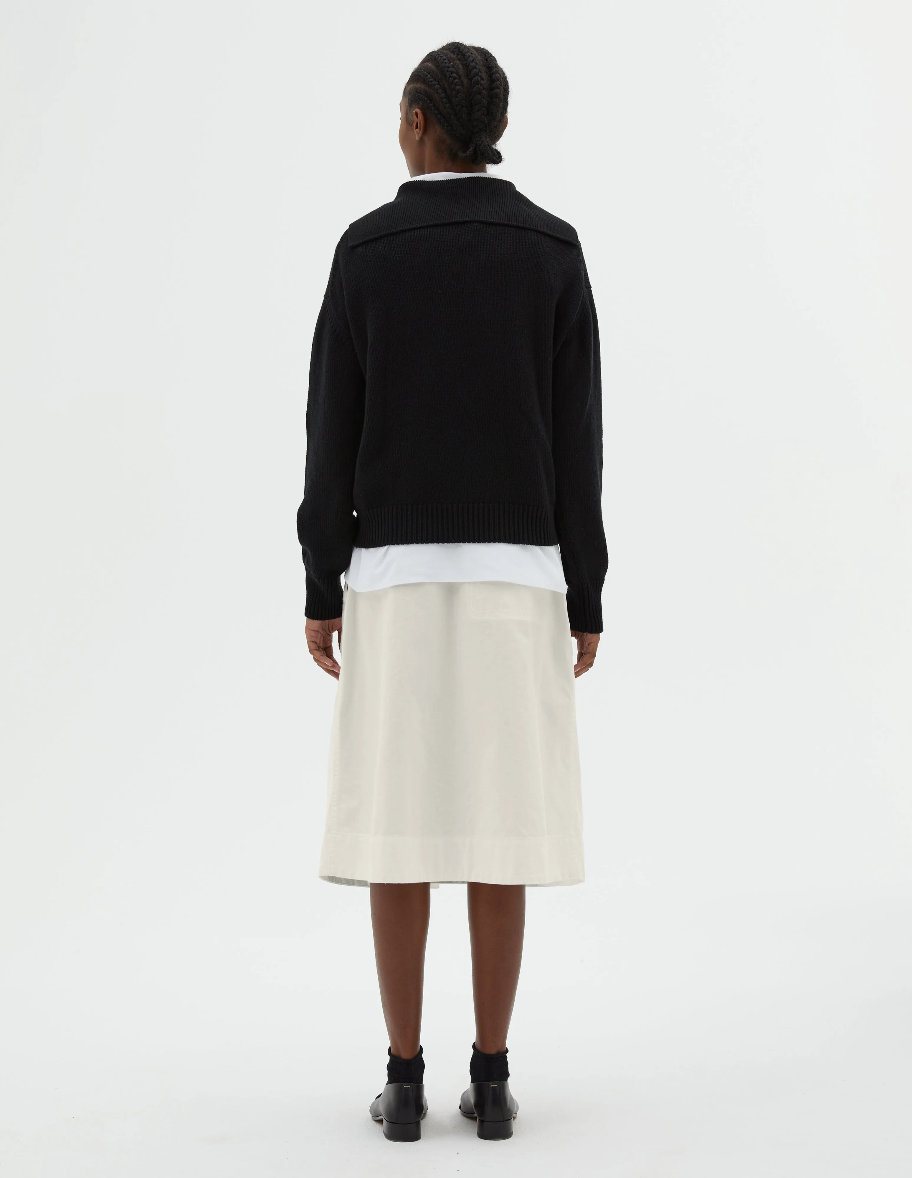 SAILOR COLLAR JUMPER | WOOL COTTON | BLACK sold by Margaret Howell product image thumbnail 3
