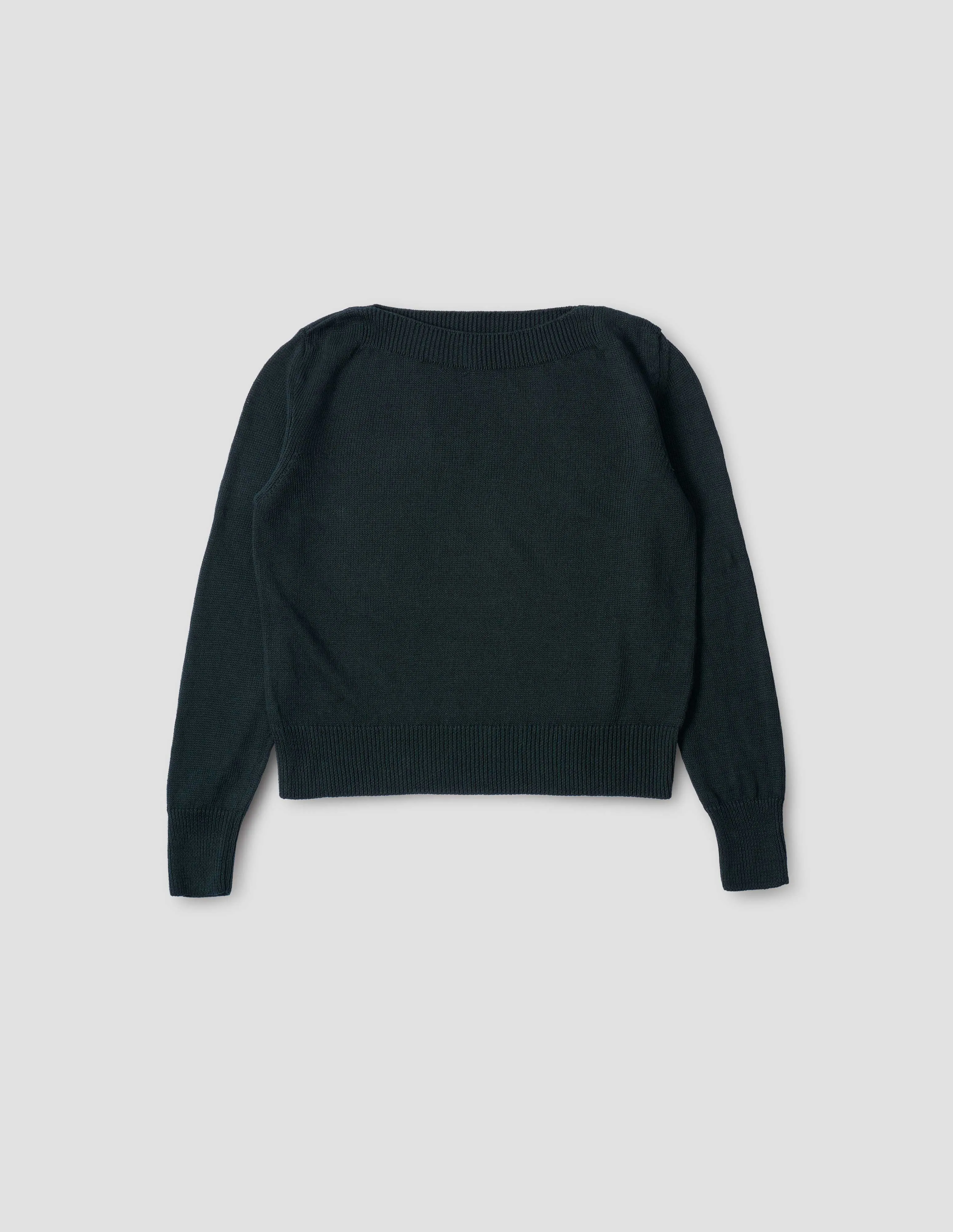 STRAIGHT NECK JUMPER | LINEN COTTON | CONIFER sold by Margaret Howell product image thumbnail 4