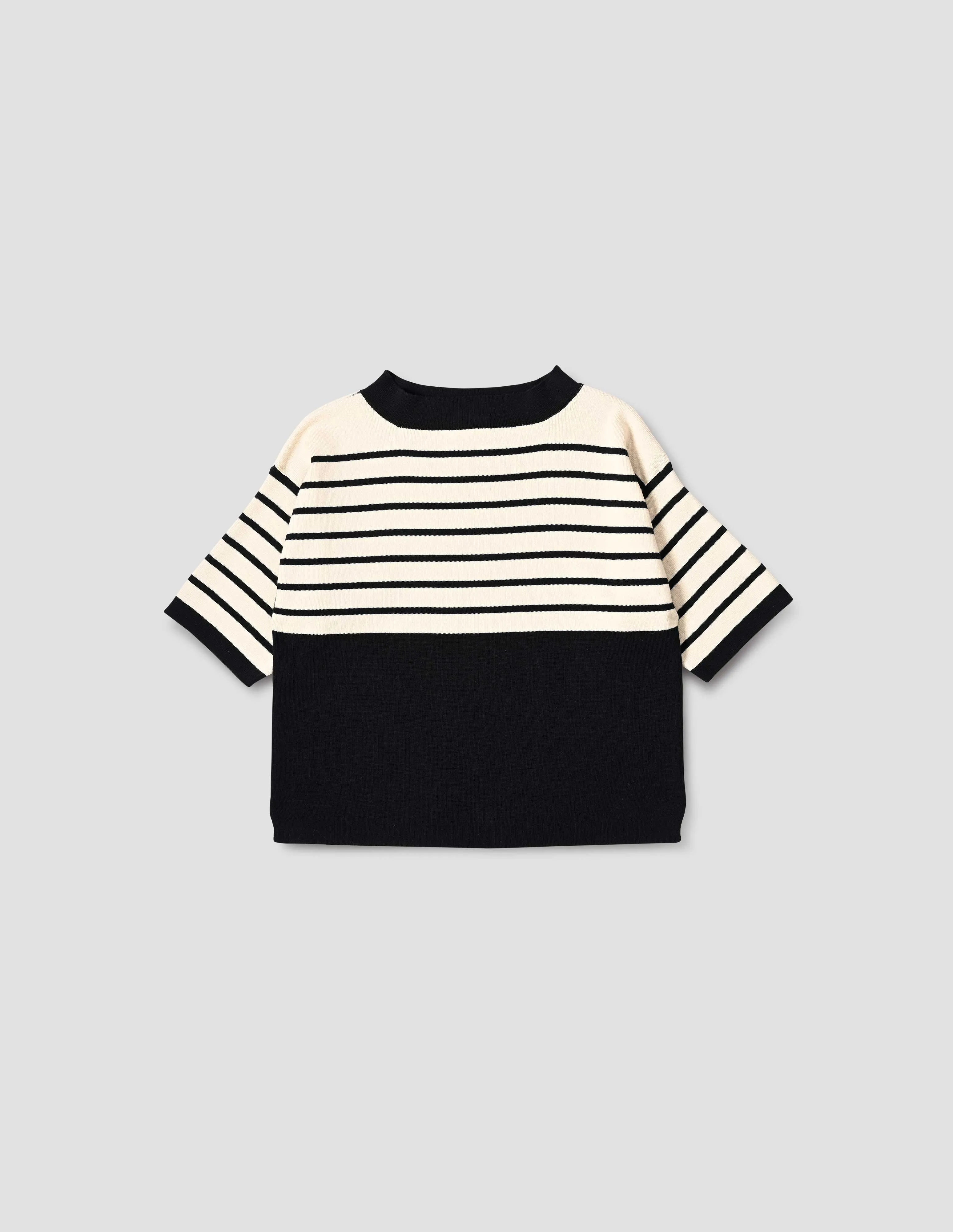 BRETON YOKE JUMPER | COTTON CASHMERE | NAVY / ECRU sold by Margaret Howell product image thumbnail 4