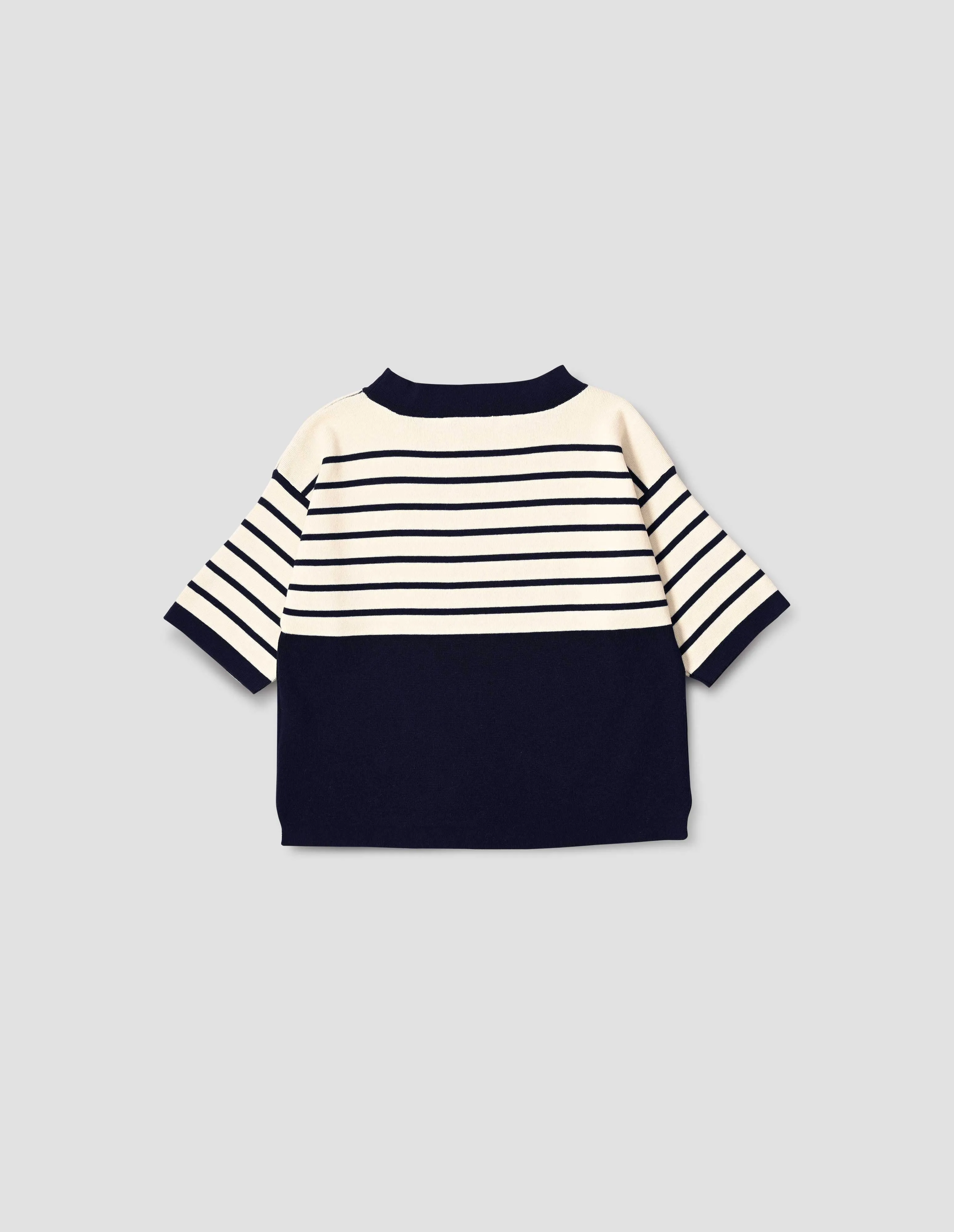 BRETON YOKE JUMPER | COTTON CASHMERE | NAVY / ECRU sold by Margaret Howell product image thumbnail 5