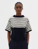 BRETON YOKE JUMPER | COTTON CASHMERE | NAVY / ECRU sold by Margaret Howell