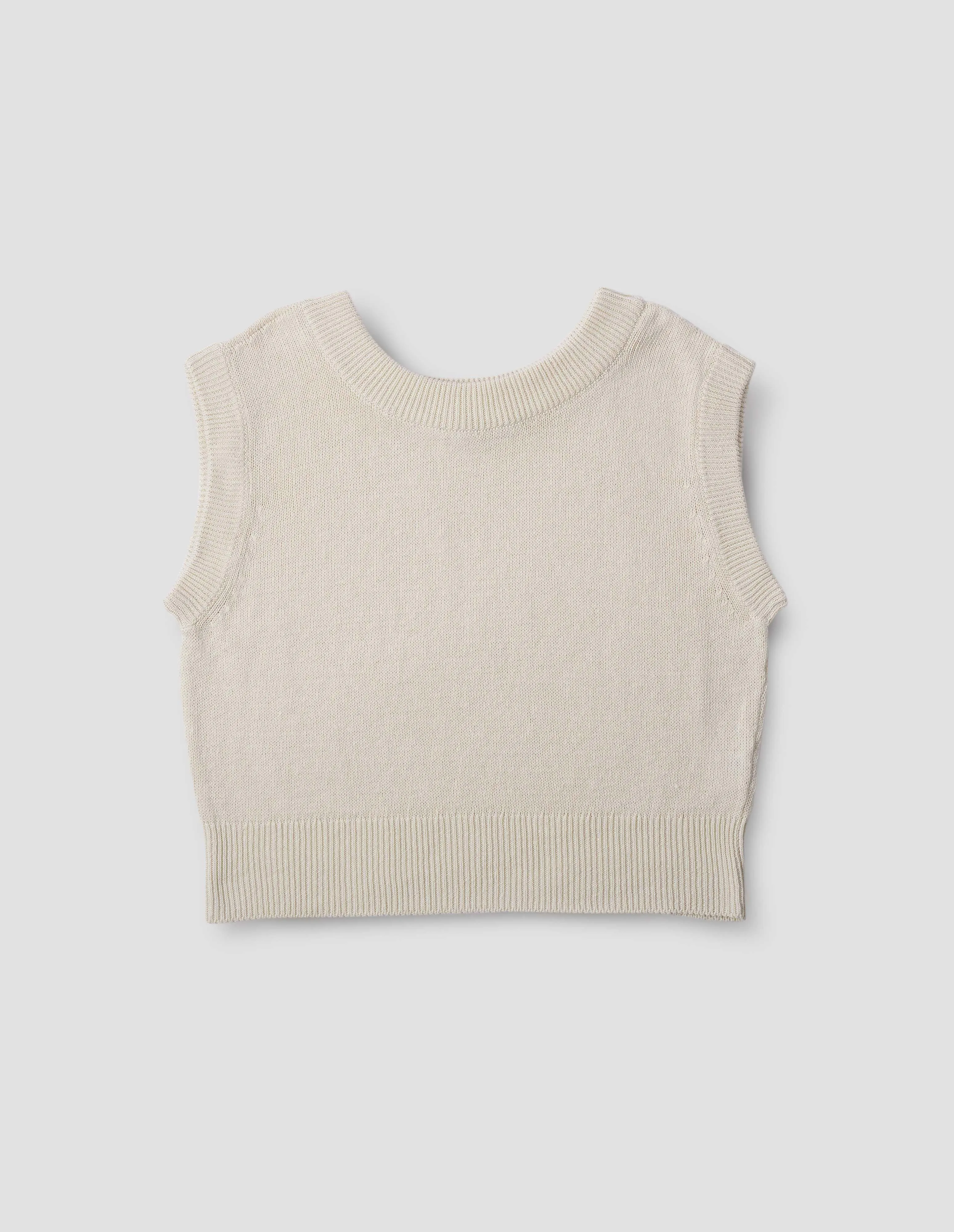 OPEN NECK TANK | LINEN COTTON | CHALK sold by Margaret Howell product image thumbnail 4
