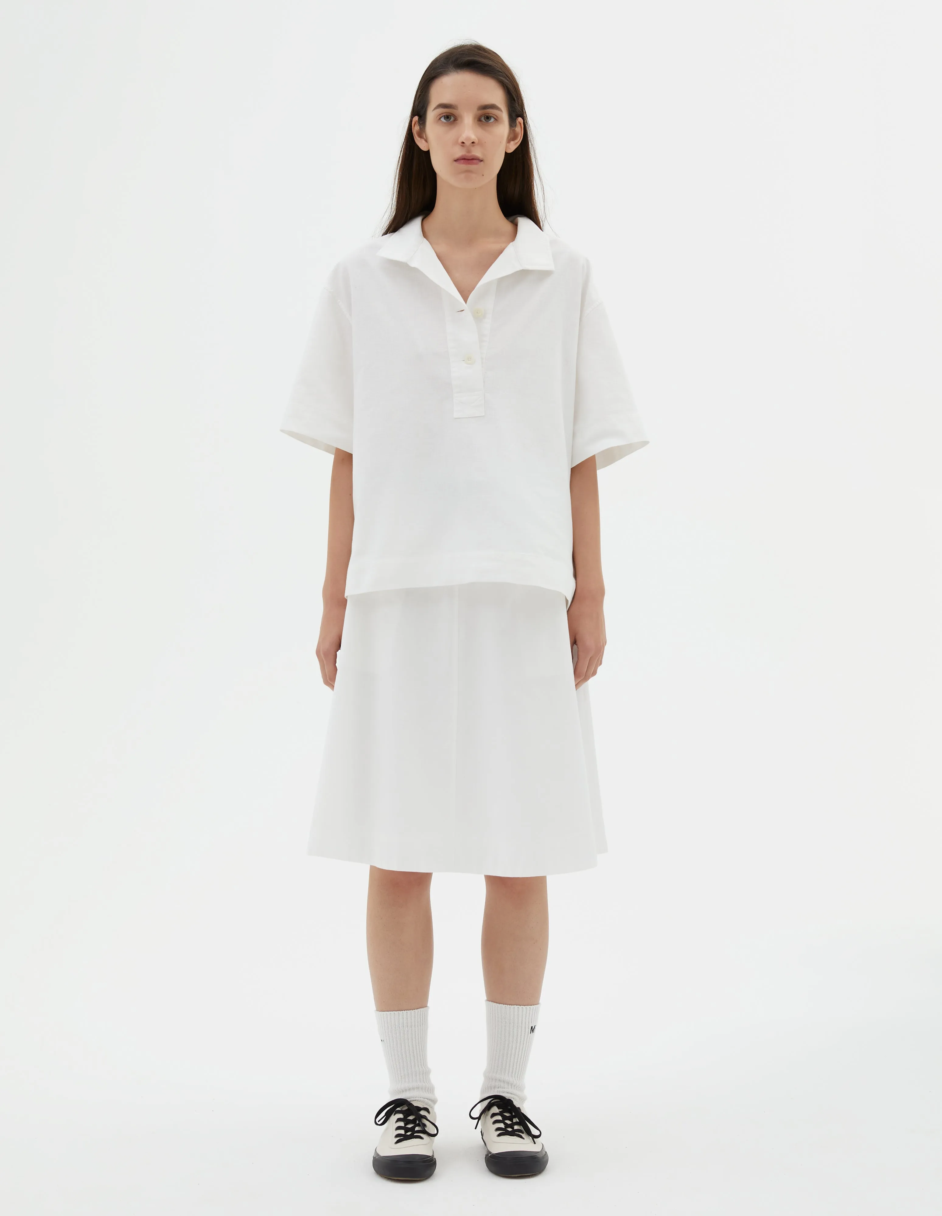MHL. S/S UTILITY SHIRT | TEXTURED COTTON | WHITE sold by Margaret Howell product image thumbnail 2