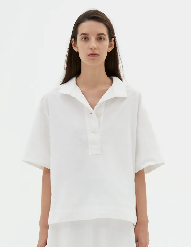 MHL. S/S UTILITY SHIRT | TEXTURED COTTON  | WHITE sold by Margaret Howell