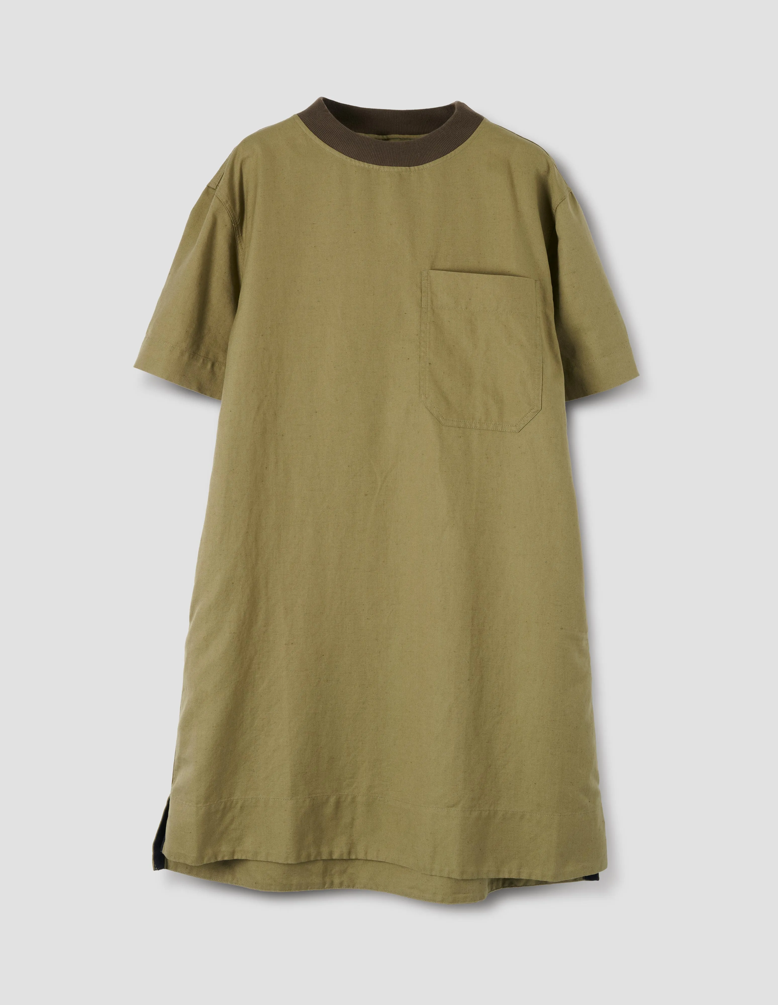 MHL. T SHIRT DRESS | VINTAGE COTTON LINEN | KHAKI GREEN sold by Margaret Howell product image thumbnail 3