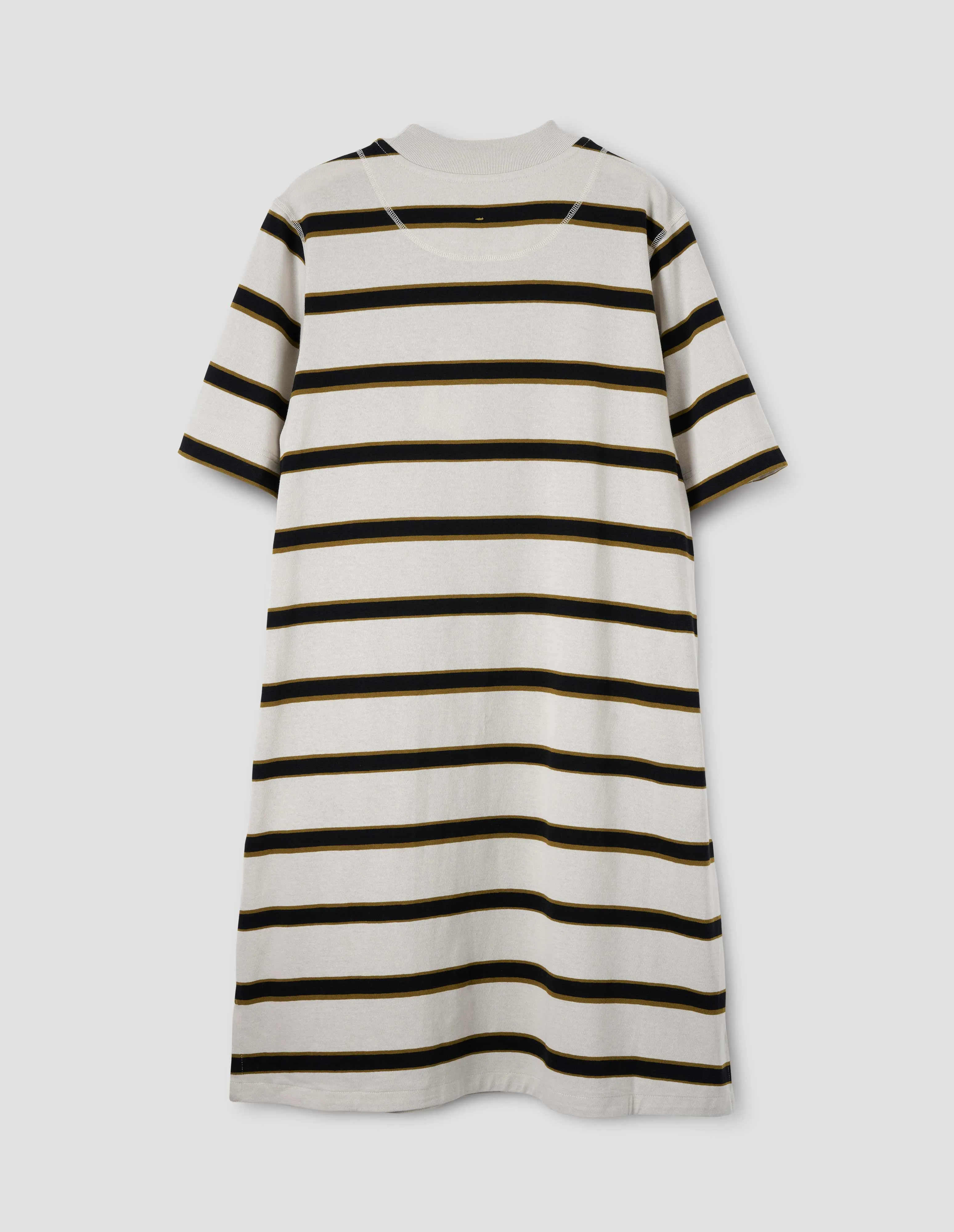 MHL. MATELOT T SHIRT DRESS | OUTLINE STRIPE JERSEY | CHALK / OCHRE / CARBON sold by Margaret Howell product image thumbnail 4