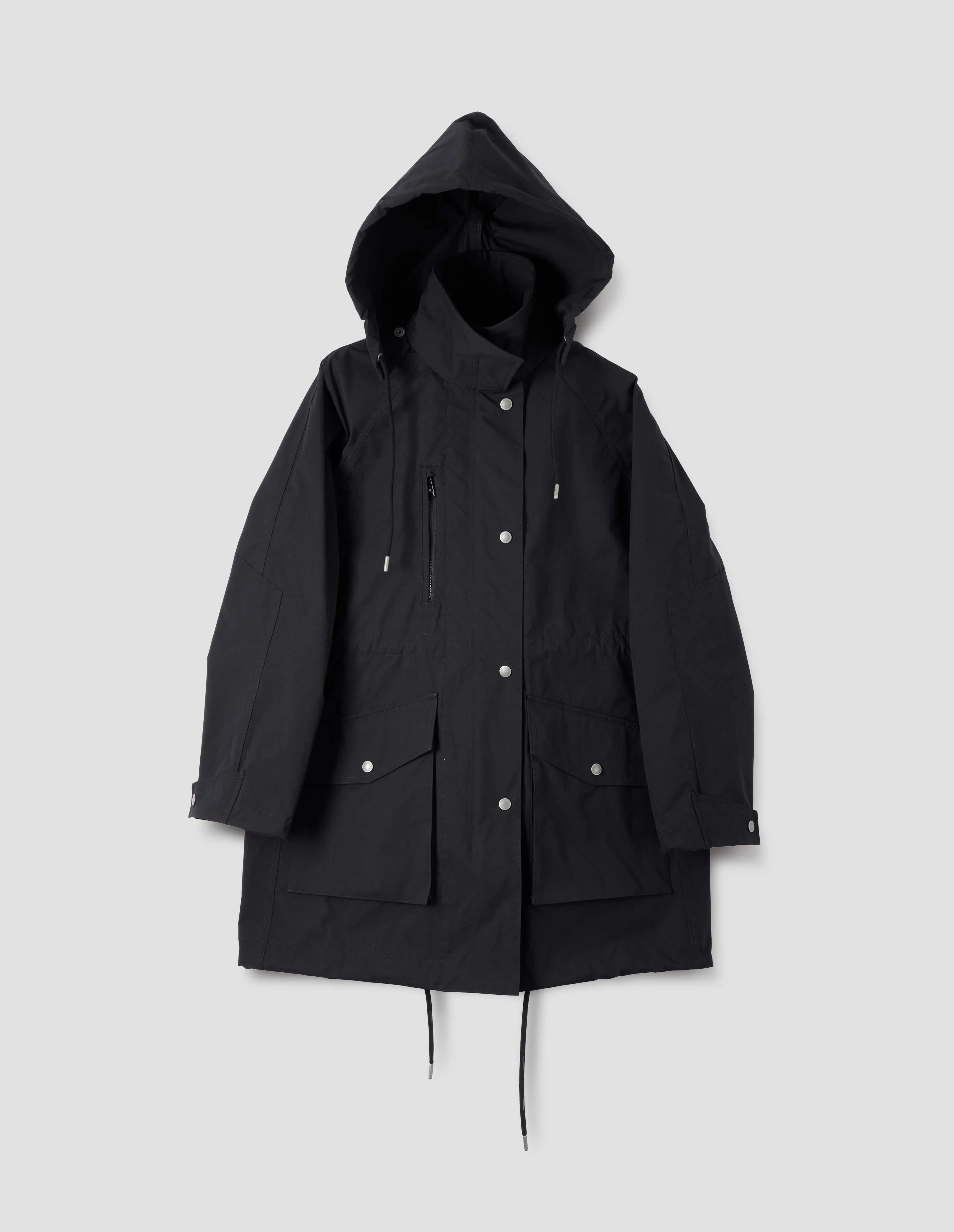 MHL. STAND COLLAR PARKA | PAPER DRY POLYESTER | BLACK sold by Margaret Howell product image thumbnail 4