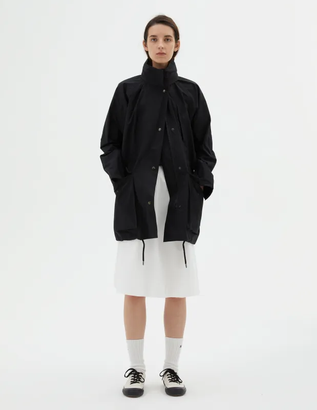 MHL. STAND COLLAR PARKA | PAPER DRY POLYESTER | BLACK sold by Margaret Howell