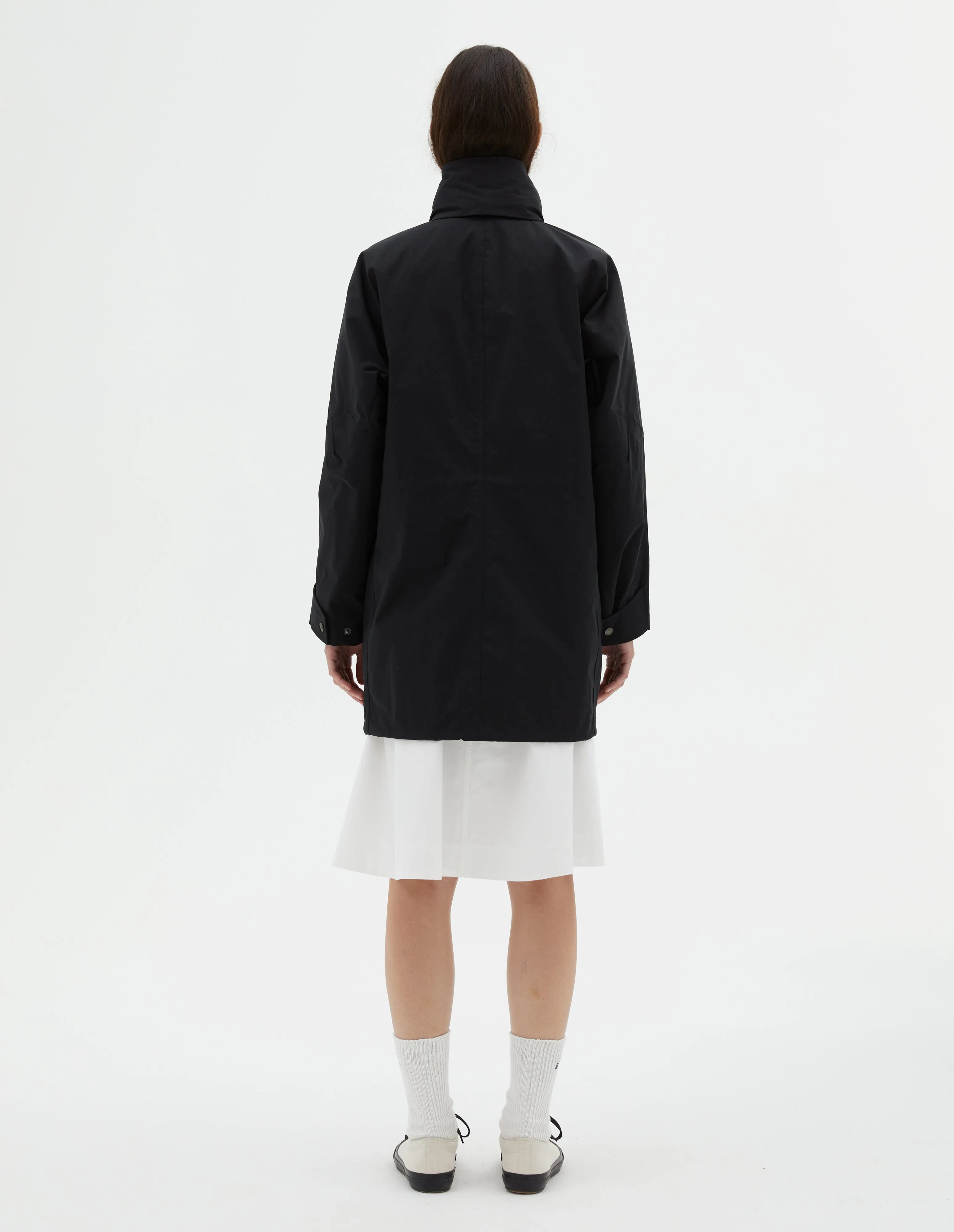 MHL. STAND COLLAR PARKA | PAPER DRY POLYESTER | BLACK sold by Margaret Howell product image thumbnail 3