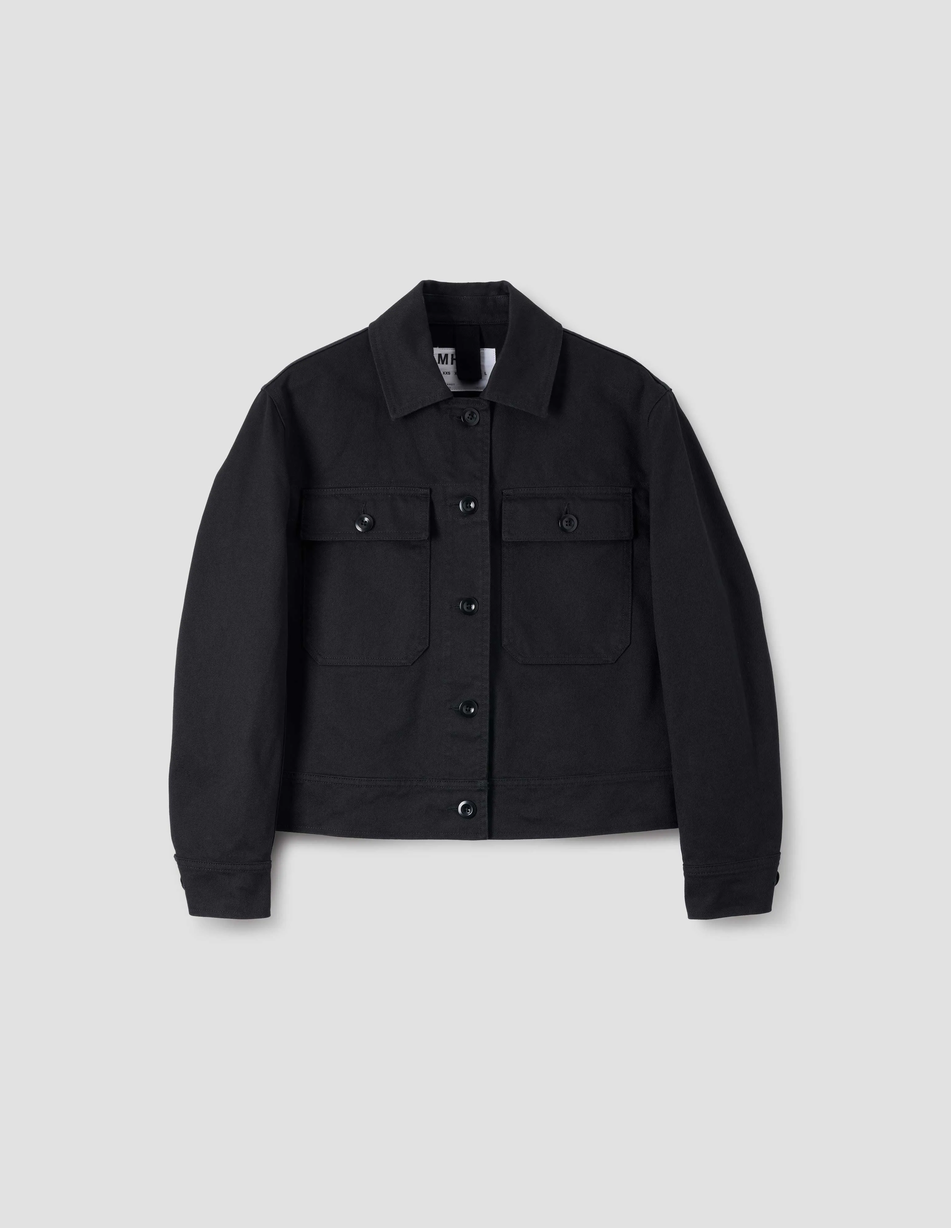 MHL. CROPPED JACKET | HEAVY COTTON DRILL | BLACK sold by Margaret Howell product image thumbnail 4