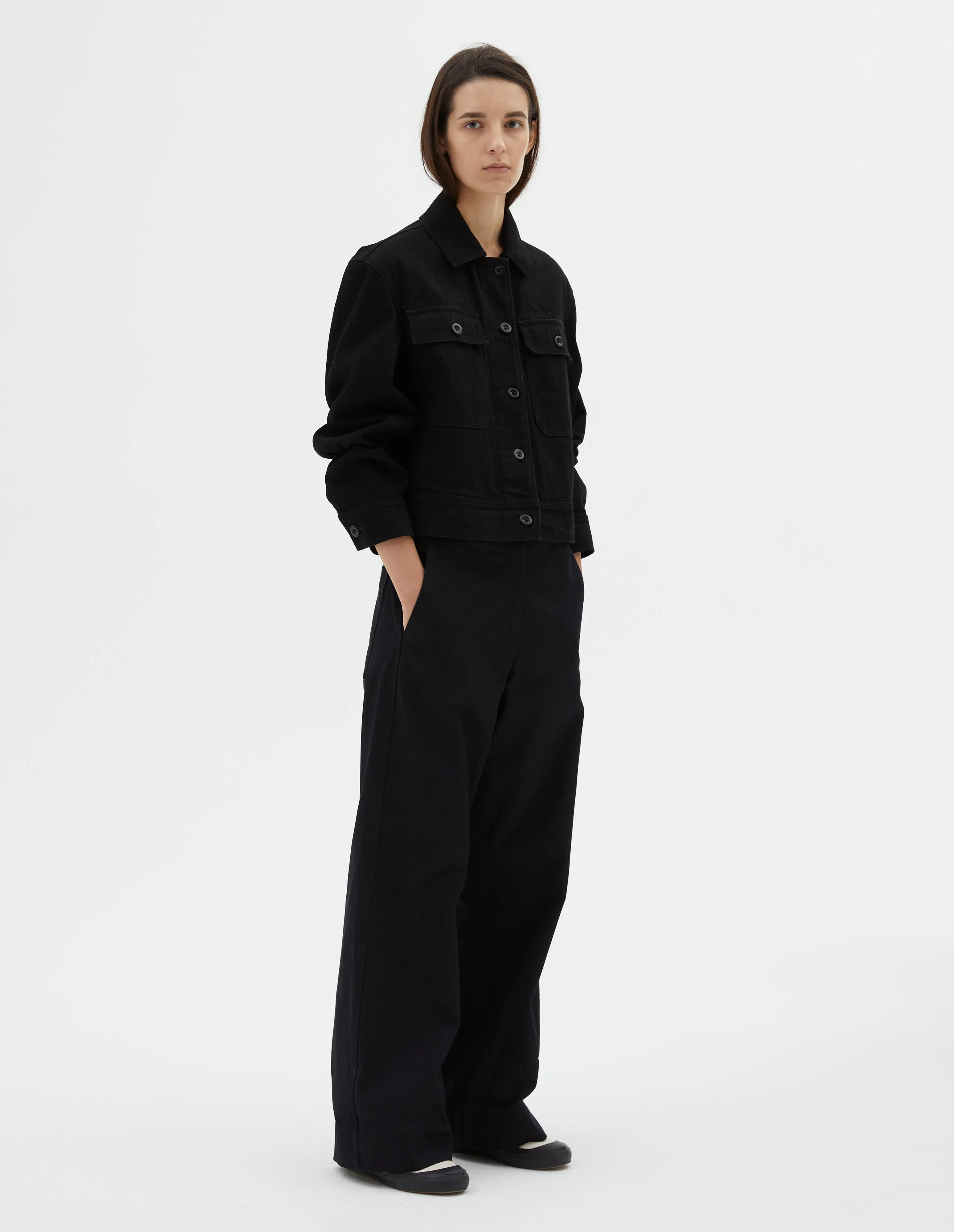 MHL. CROPPED JACKET | HEAVY COTTON DRILL | BLACK sold by Margaret Howell product image thumbnail 2