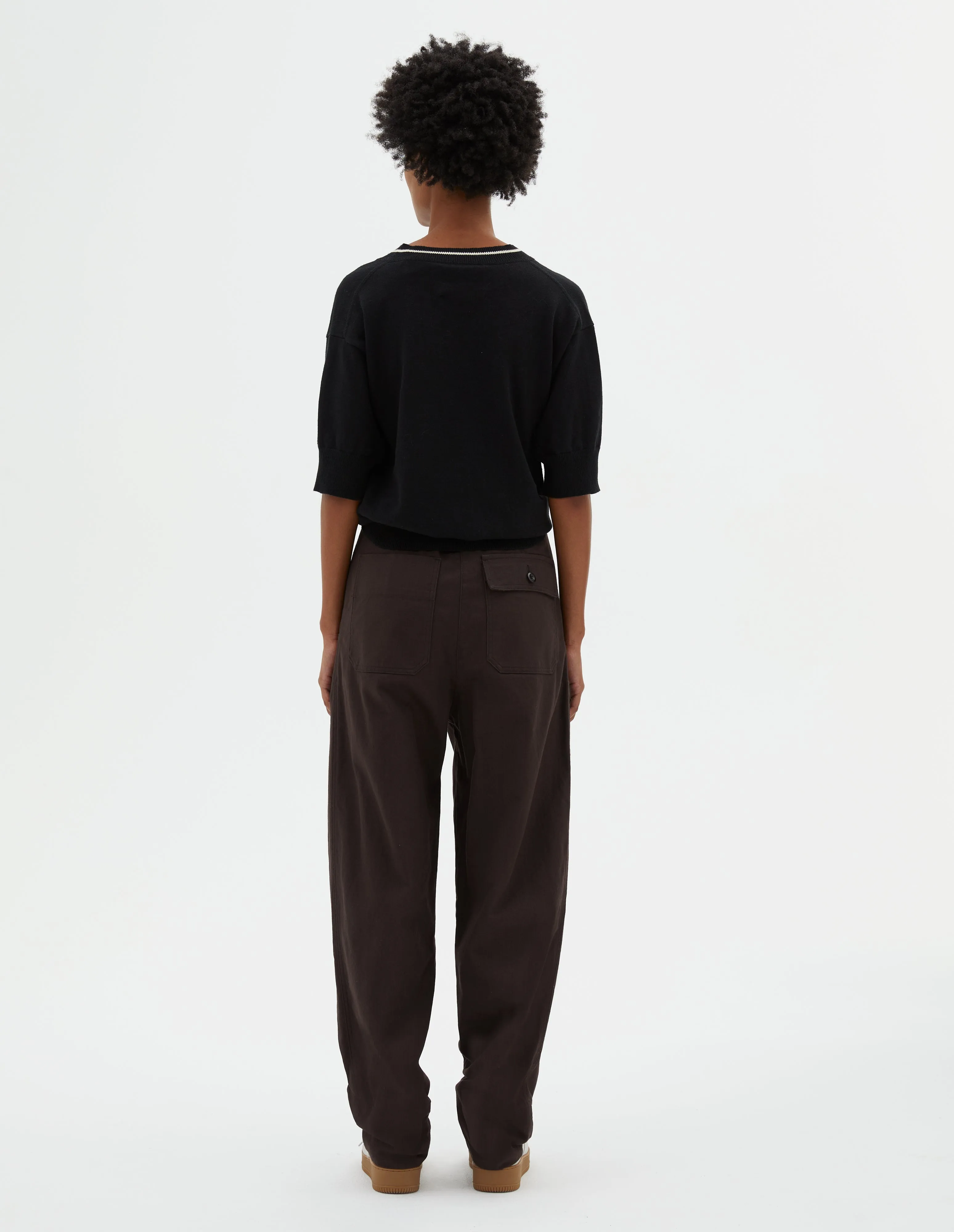 MHL. CINCH BACK TROUSER | SOFT COTTON DRILL | EBONY sold by Margaret Howell product image thumbnail 3