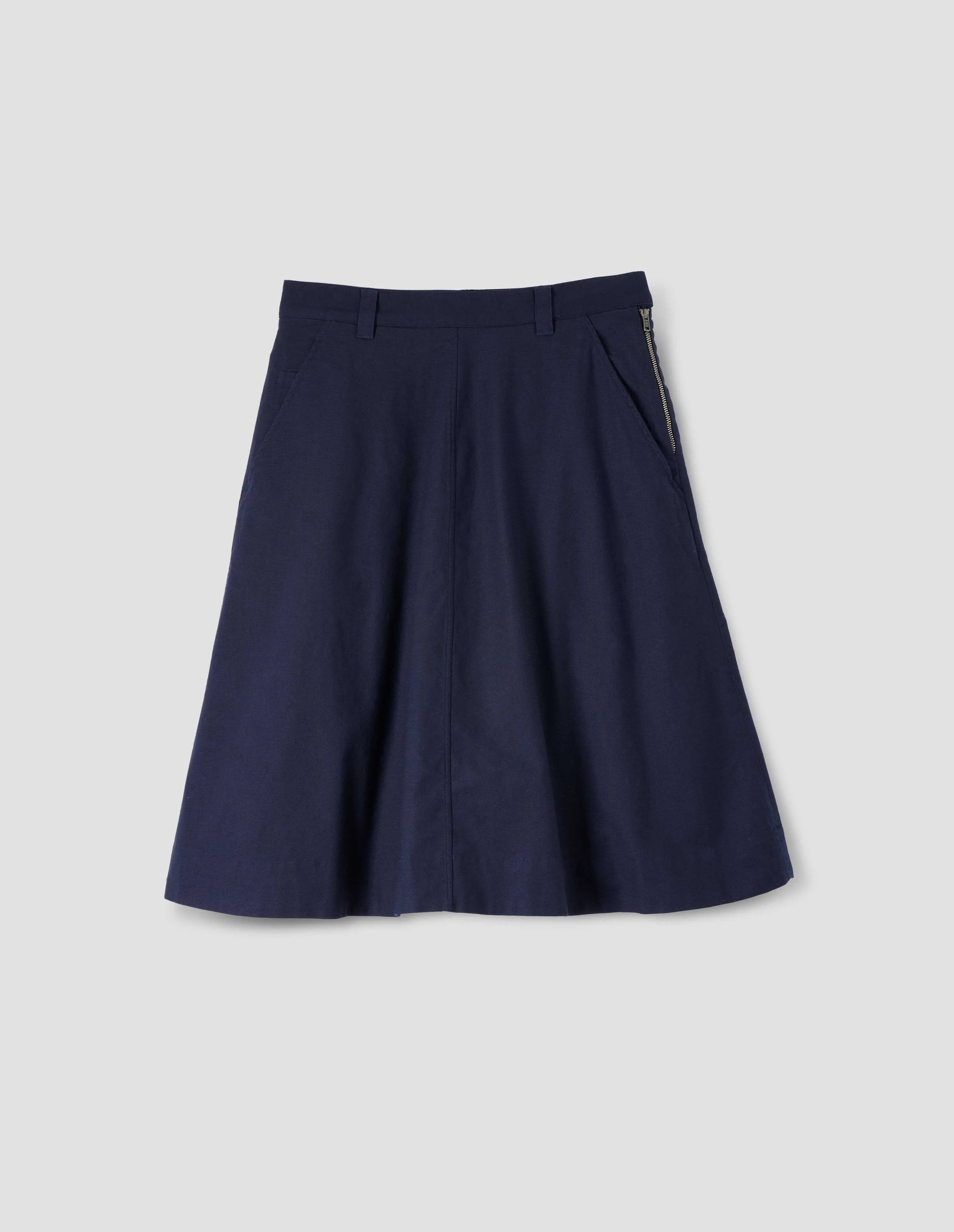 MHL. CIRCLE SKIRT | TEXTURED COTTON | INK sold by Margaret Howell product image thumbnail 3