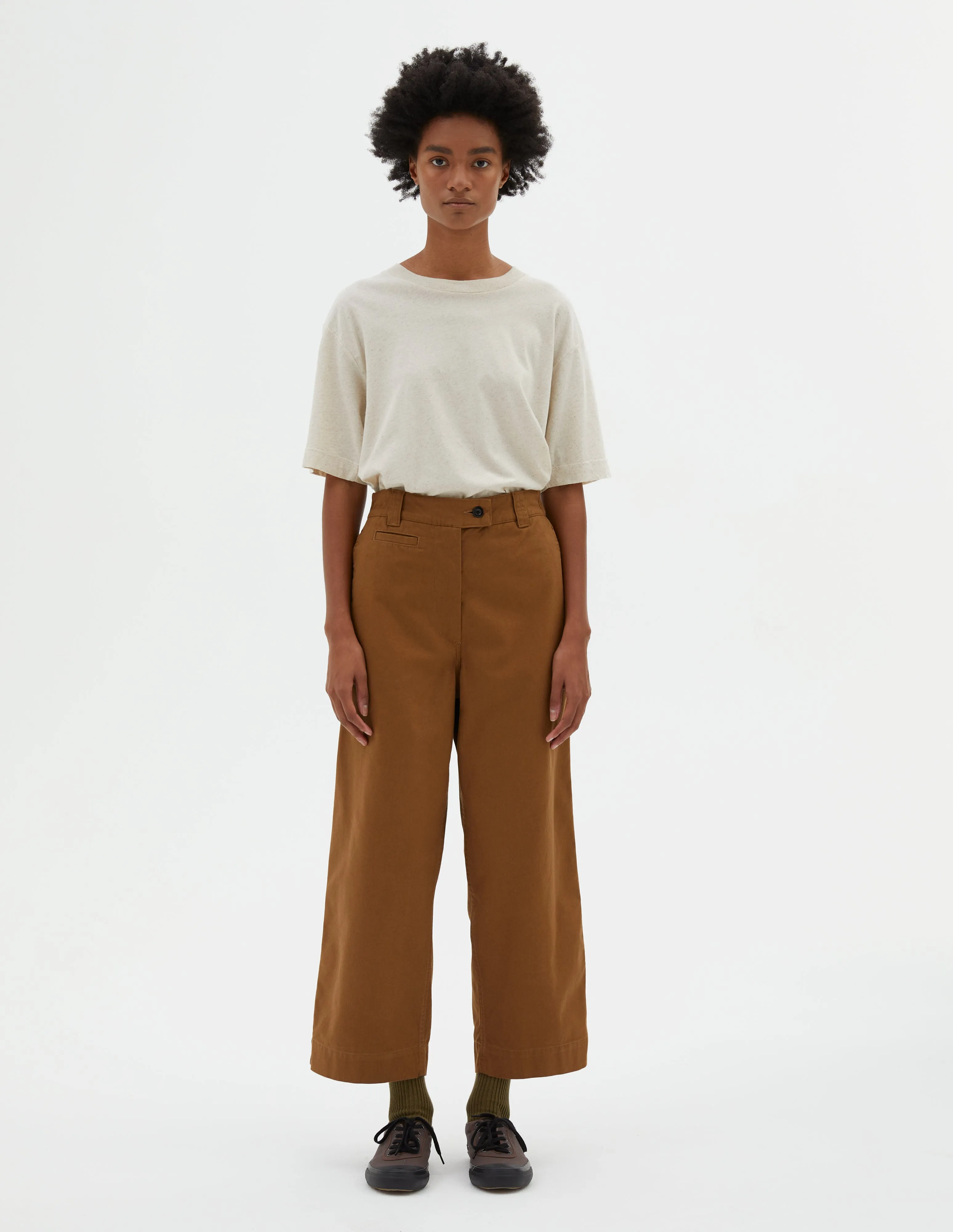 MHL. CARPENTERS TROUSER | DRY COTTON GABARDINE | TOBACCO sold by Margaret Howell